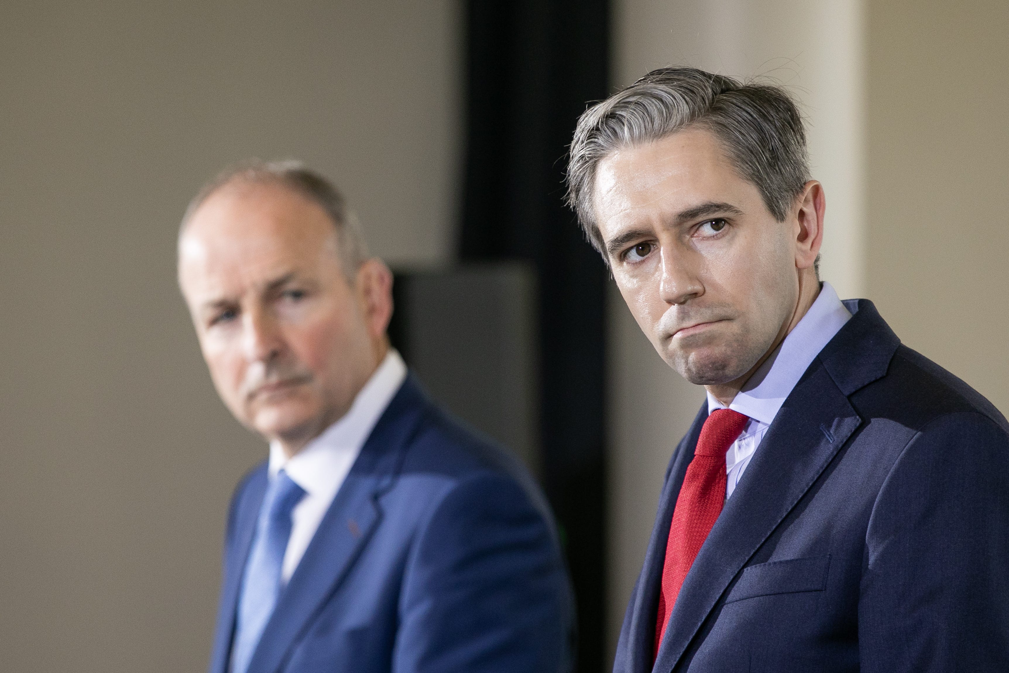 (left to right) Tanaiste Micheal Martin and Taoiseach Simon Harris (PA)