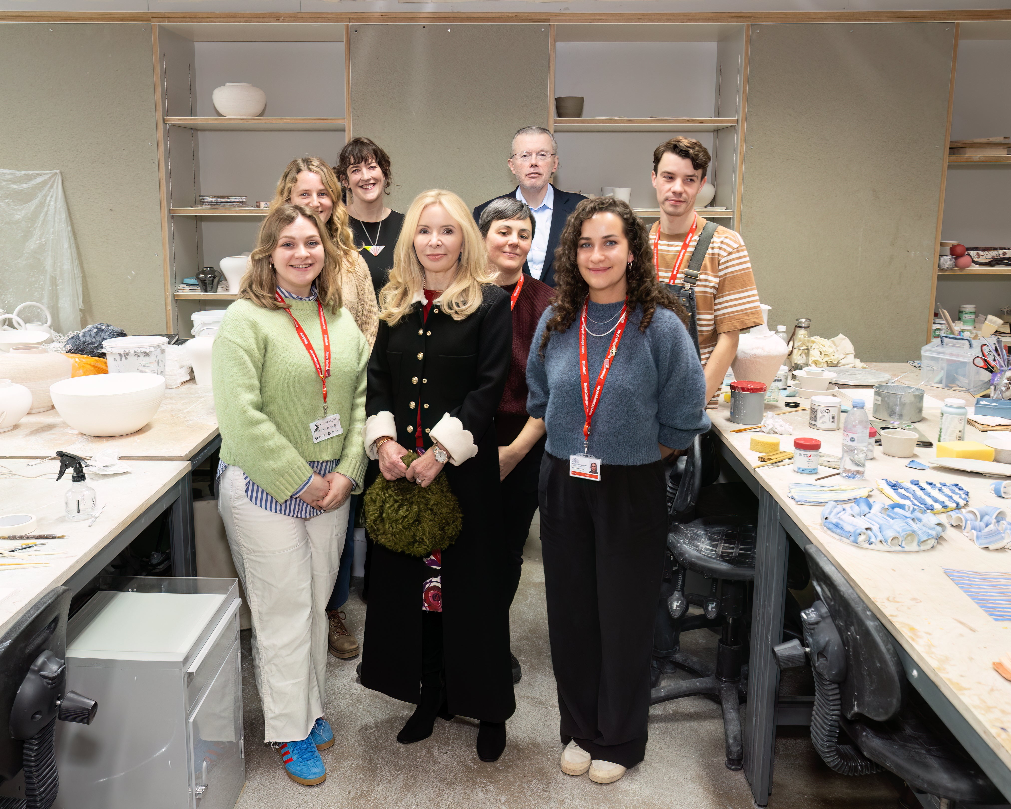 The Trust team pictured at the opening of the Royal College of Arts in November last year, with late Ms Rausing pictured centre