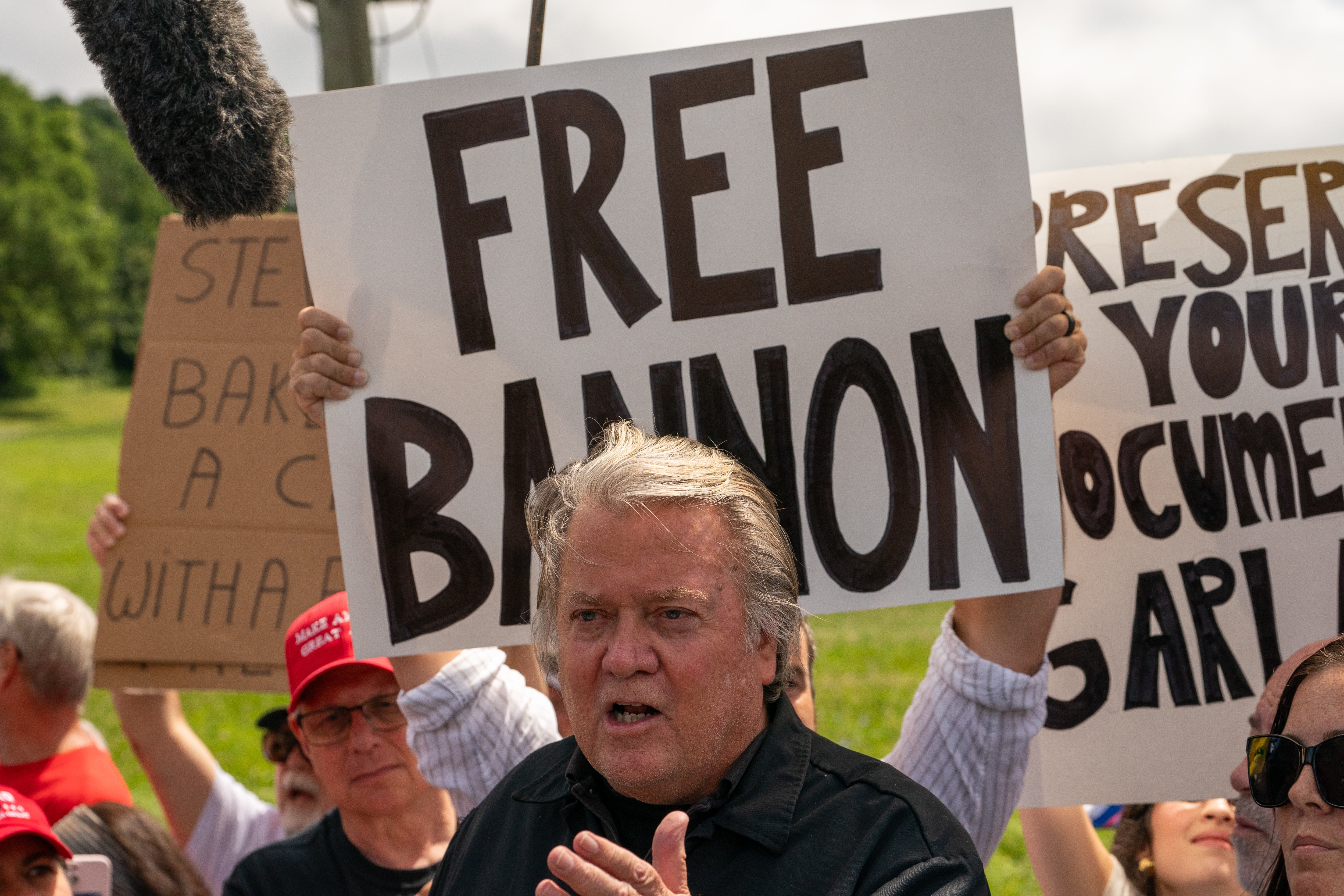 Steve Bannon has been released from prison, according to reports. His daughter met himoutside the Connecitccut facility