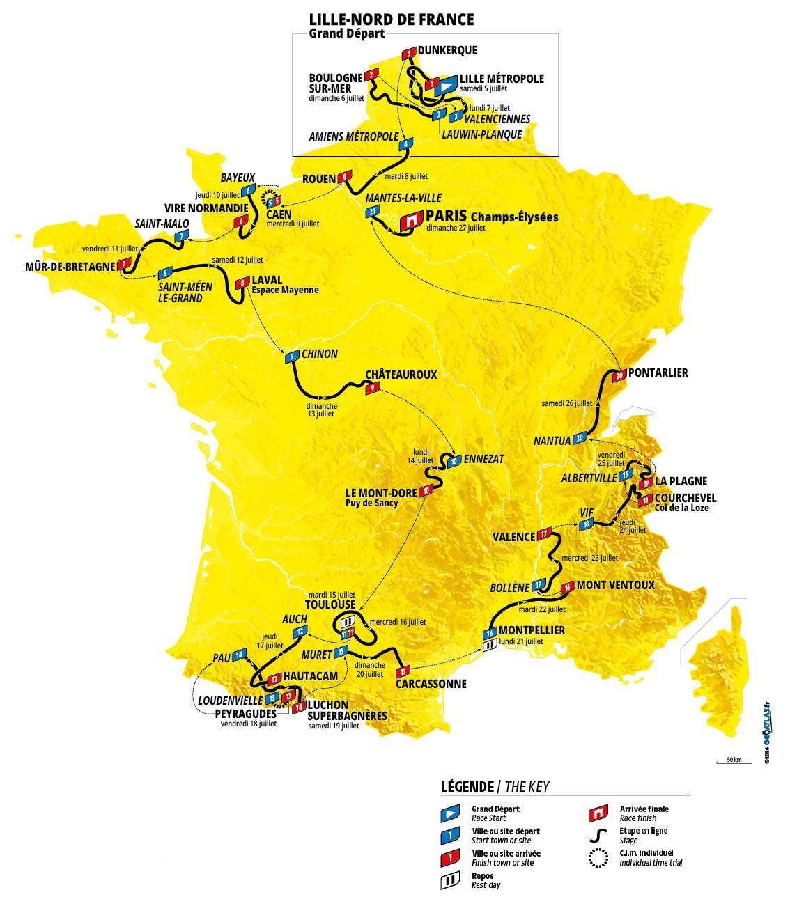 The 2025 Tour de France will stay entirely within its home country