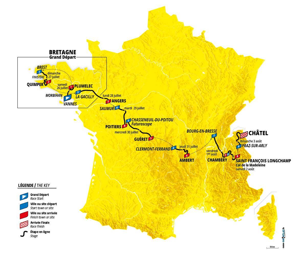 The route of the 2025 Tour de France Femmes