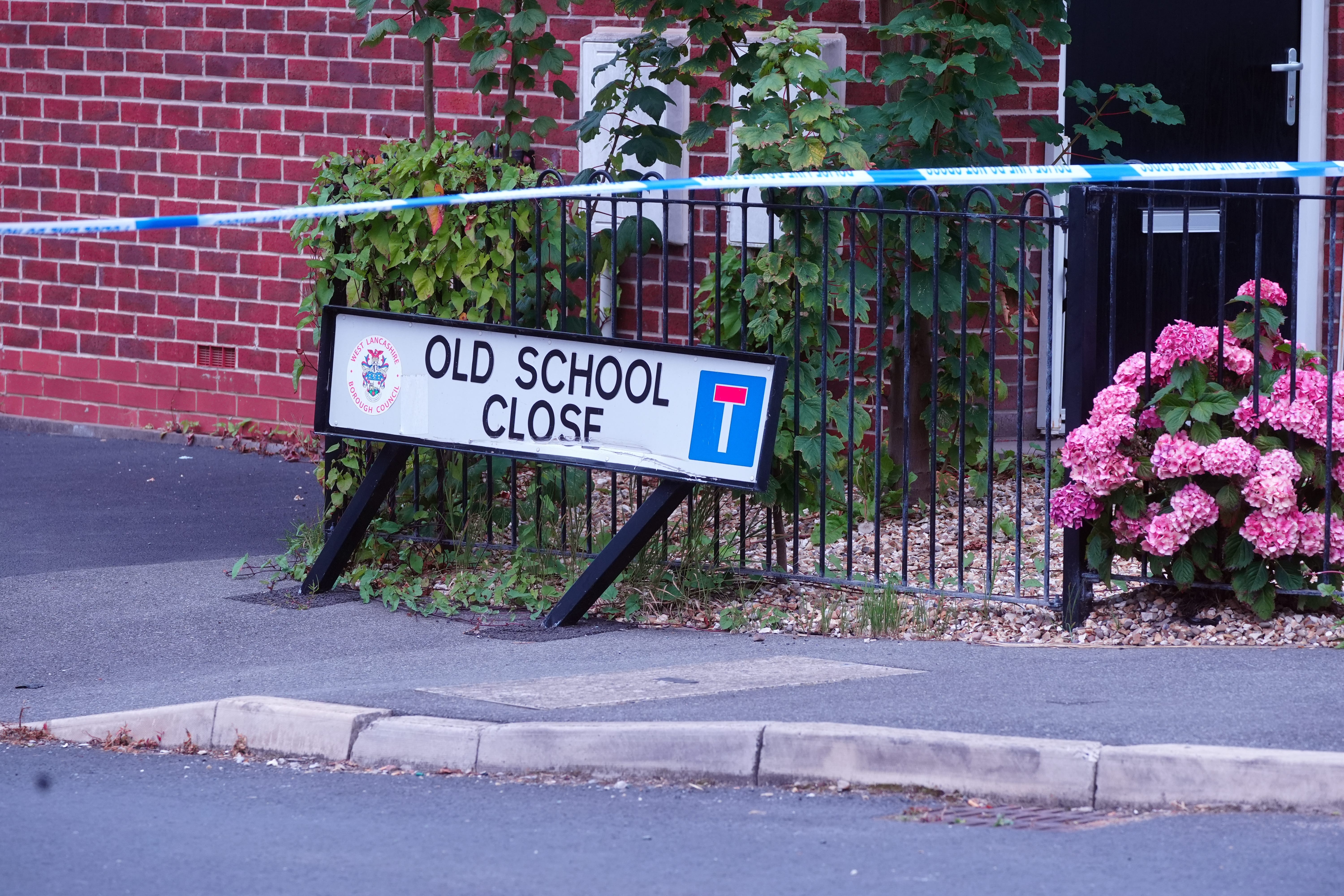 Police tape at the home of Axel Rudakubana in Old School Close, Banks, near Southport. (PA)