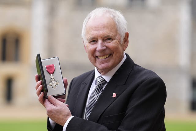 The veteran presenter was made an MBE for services to broadcasting and charity (Andrew Matthews/PA)