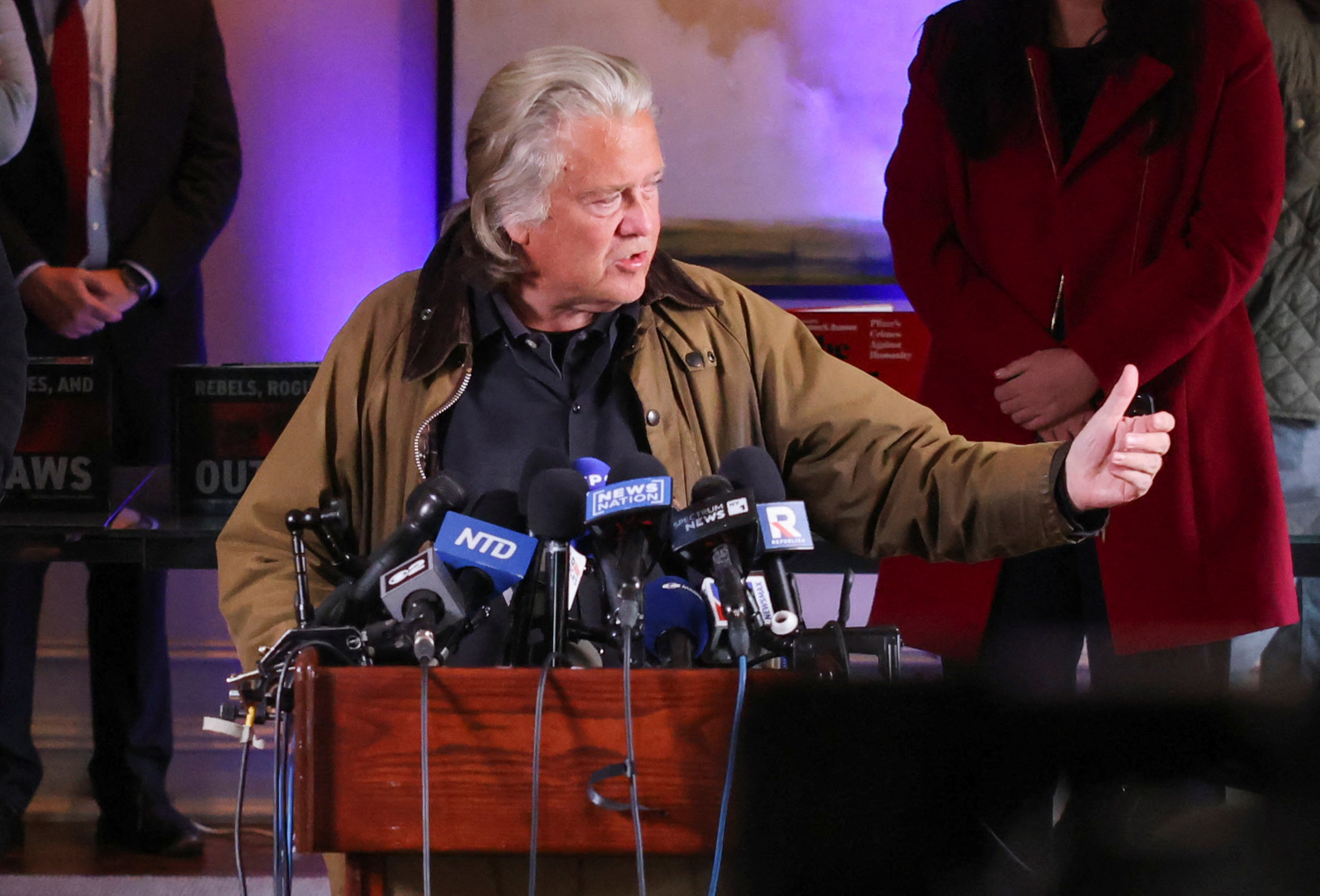 <p>Steve Bannon (seen after his release from prison last week) joked that MAGA allies can now be open about Project 2025 plans </p>