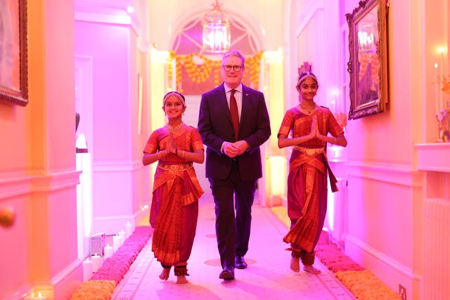 <p>Keir Starmer at the reception to celebrate Diwali in Downing Street last month </p>