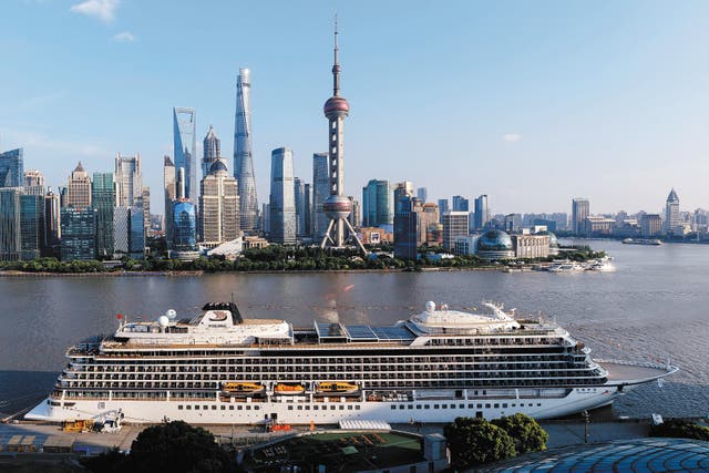 <p>Viking Yidun, the first Chinese-flagged luxury cruise ship, docks in Shanghai in September</p>