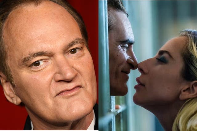 <p>Quentin Tarantino and Joaquin Phoenix and Lady Gaga in ‘Joker: Folie à Deux'</p>