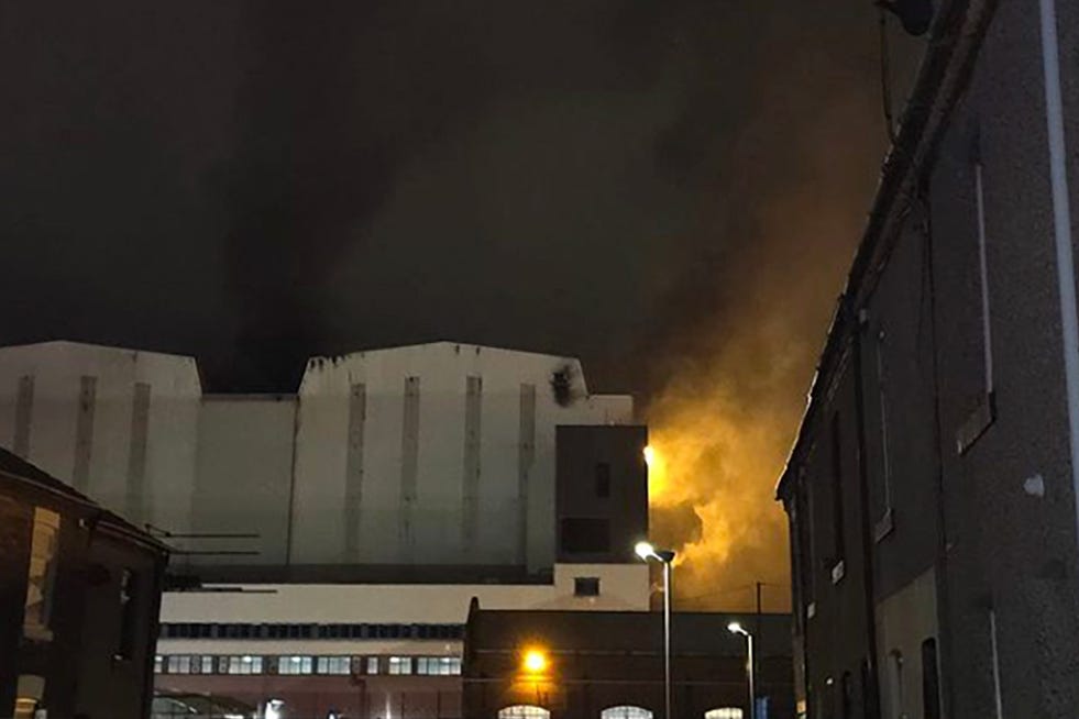 Two people have been taken to hospital after a fire broke out at BAE Systems’ Barrow-in-Furness shipyard in Cumbria, police said (Donna Michelle Butler/@dees.gems.mem/PA)