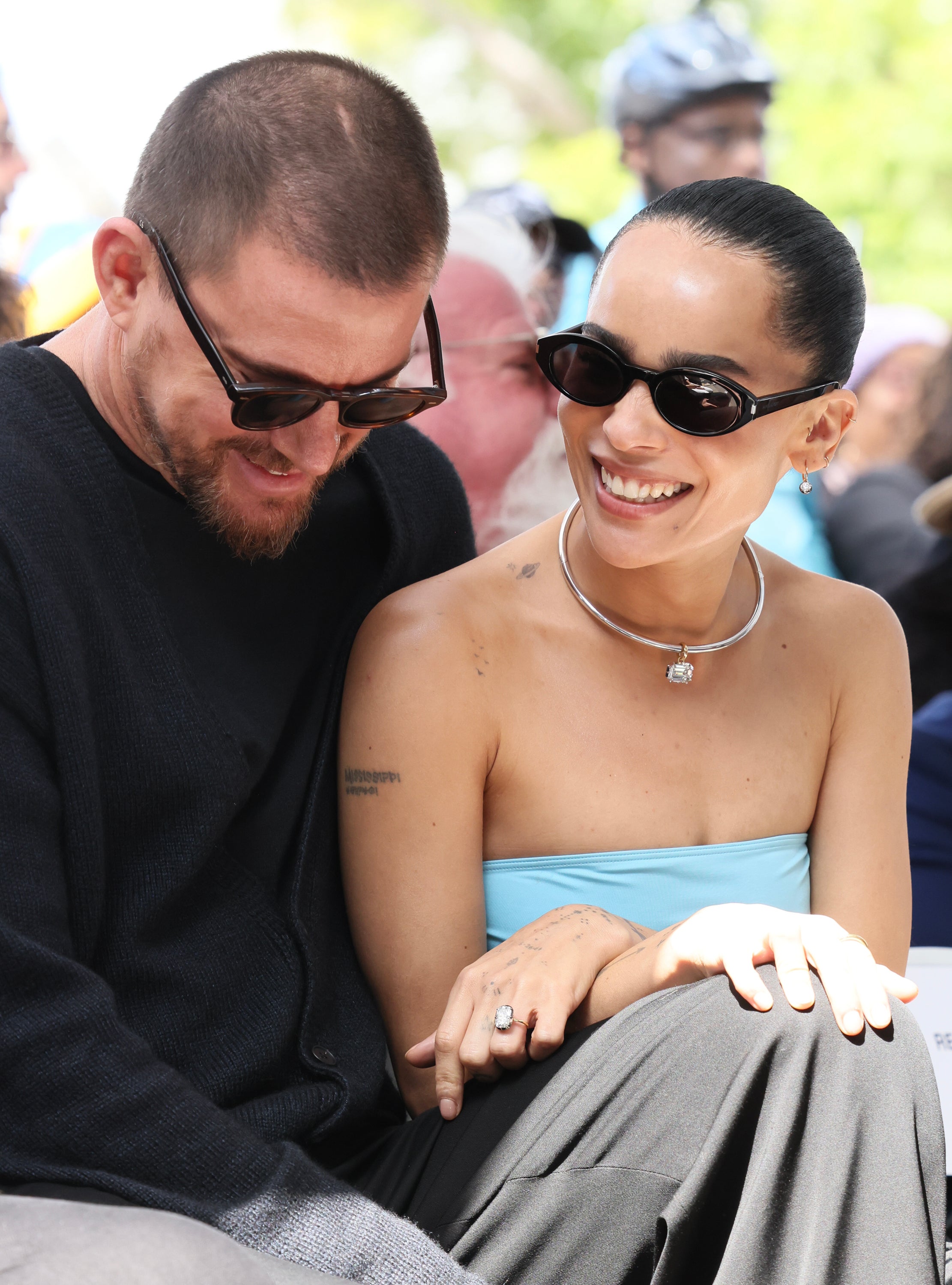 Channing Tatum and Zoe Kravitz at the Hollywood Walk of Fame in March 2024