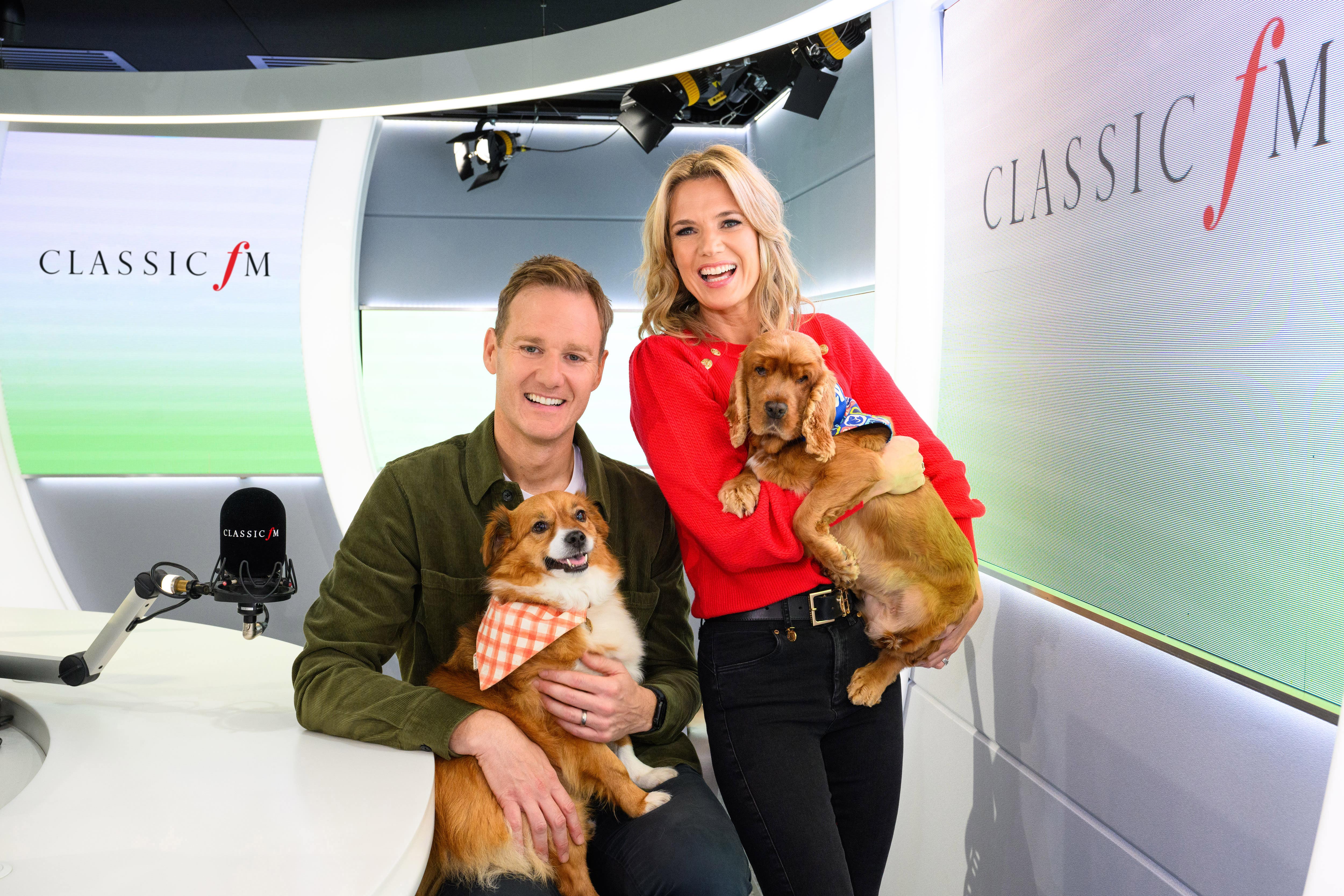 Classic FM’s Dan Walker and Charlotte Hawkins give tips on easing pet anxiety during fireworks (Matt Crossick/Classic FM)