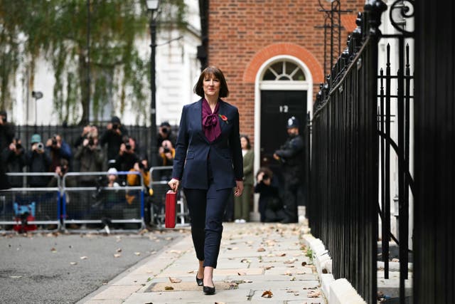 Chancellor Rachel Reeves leaves 11 Downing Street with her ministerial red box before delivering her Budget in the Houses of Parliament (Justin Tallis/PA)