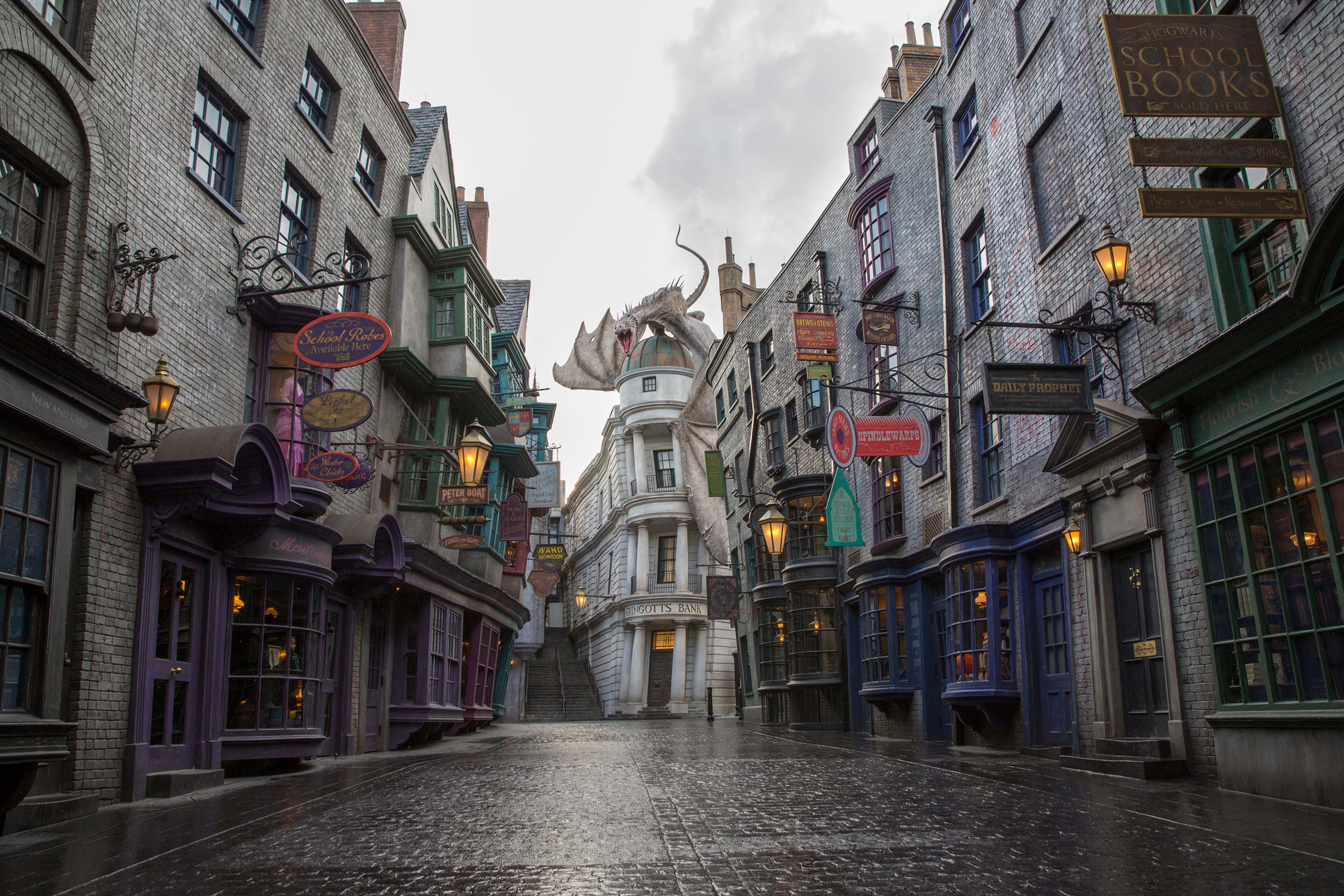 Venture down Diagon Alley, visiting Ollivanders wand shop, Gringotts bank and the Leaky Cauldron pub