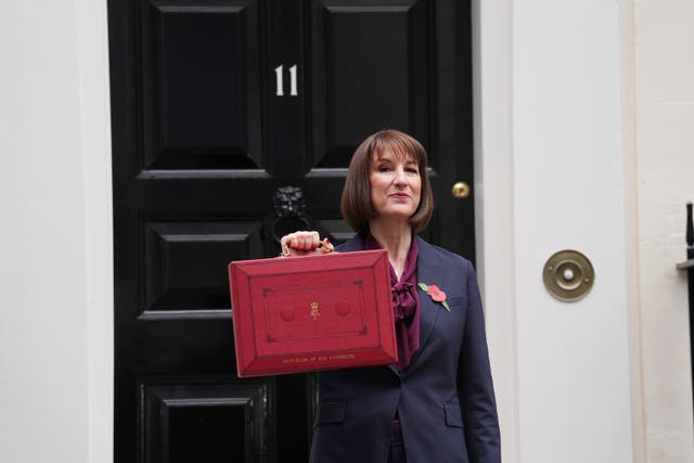 <p>Chancellor Rachel Reeves outside 11 Downing Street with her ministerial red box before delivering her Budget in the Houses of Parliament (Lucy North/PA)</p>