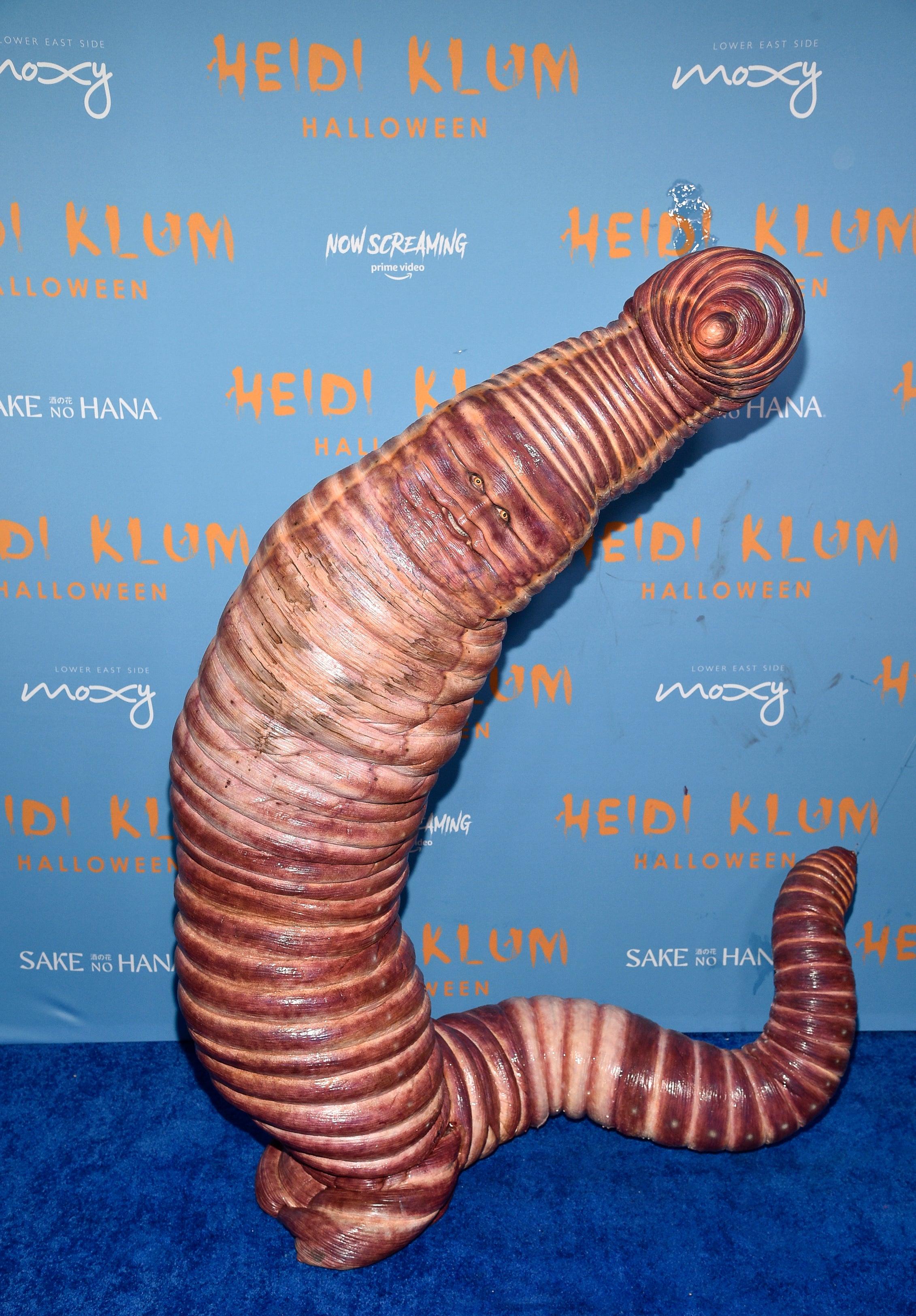 Heidi Klum, dressed as a worm, attends her 21st annual Halloween party on Oct. 31, 2022