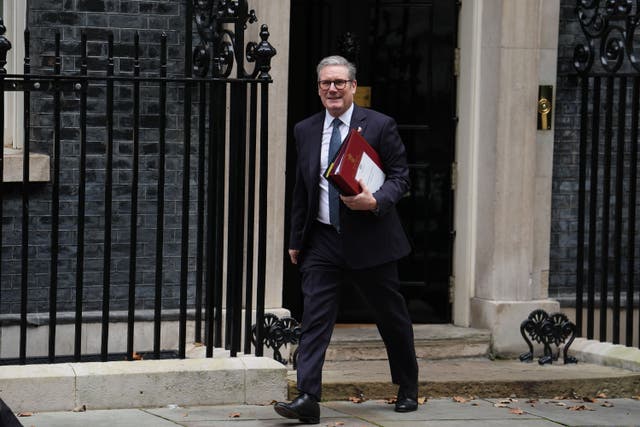 Prime Minister Sir Keir Starmer on his way to face questions in the Commons on Wednesday (Jordan Pettitt/PA)