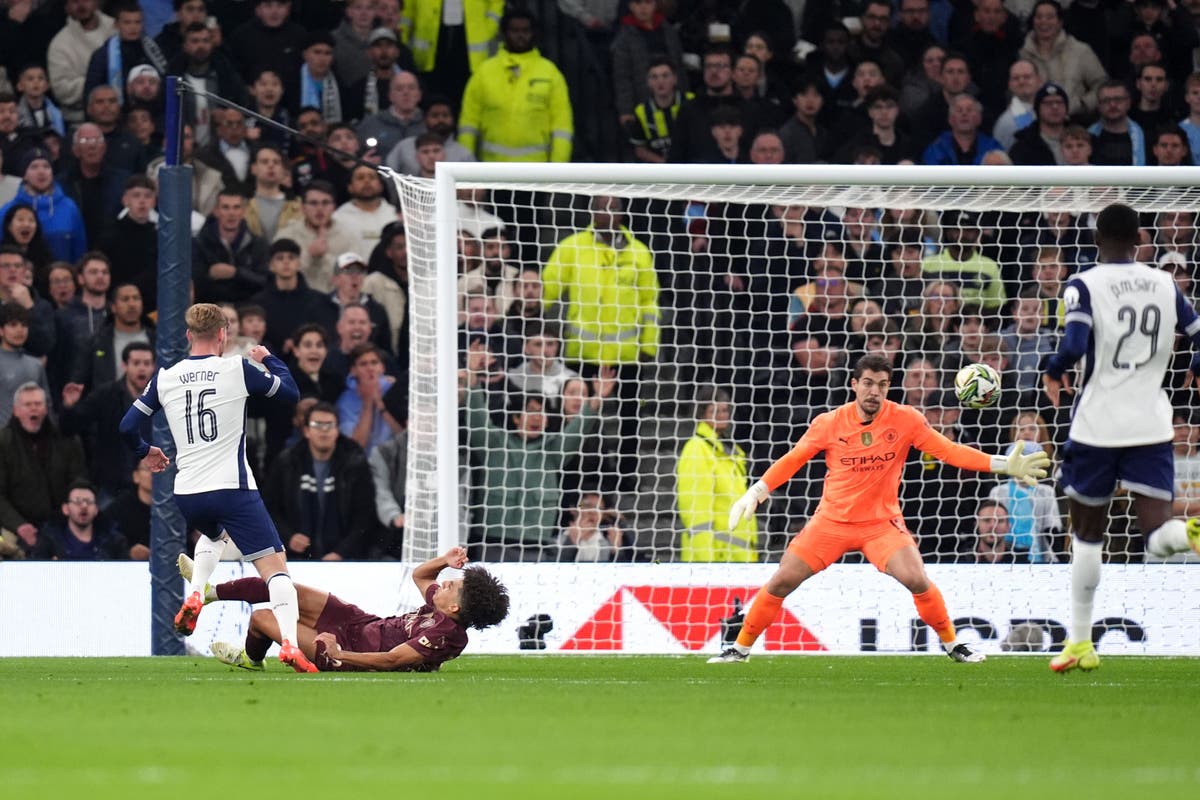 Timo Werner ends goal drought as Tottenham knock out Manchester City