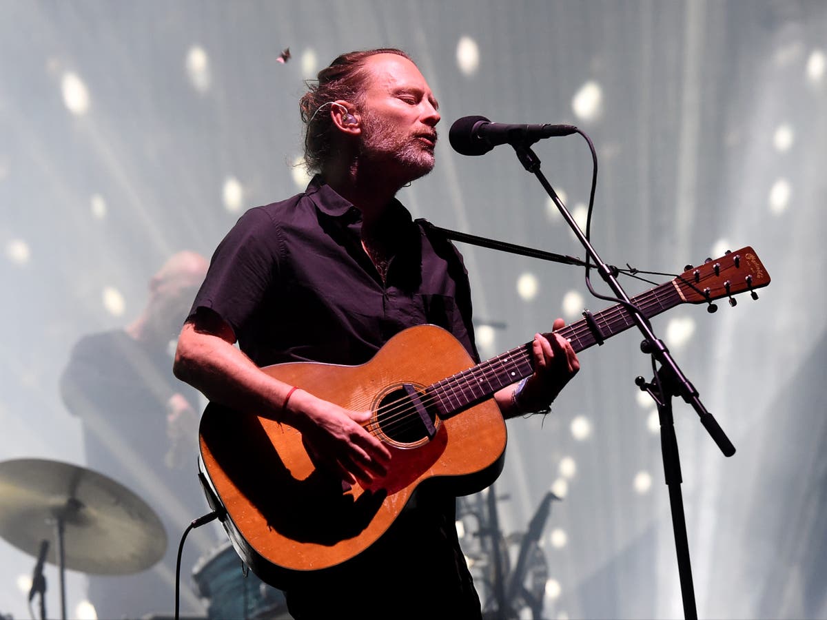 Thom Yorke walks offstage after being confronted by pro-Palestine protester