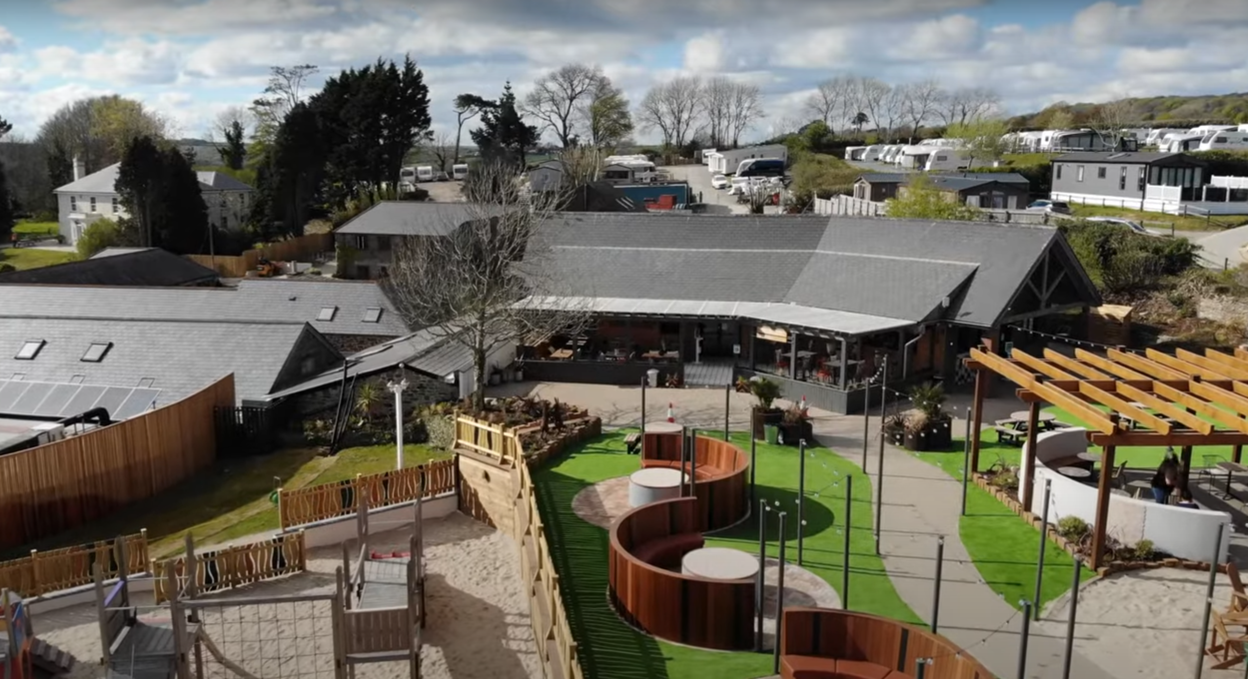 <p>A land train has tipped over during an event at Tregoad Holiday Park</p>