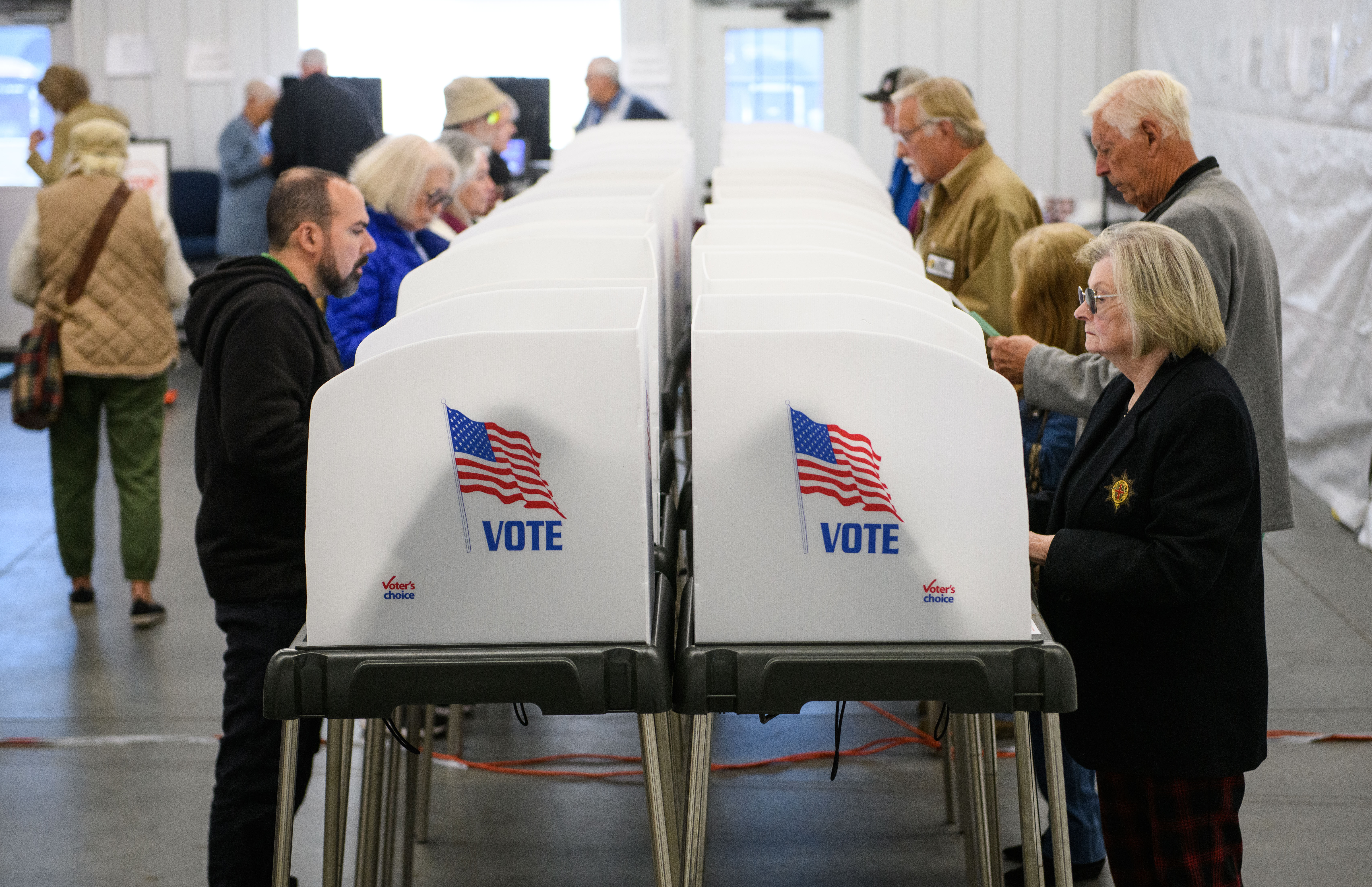 Voters cast early ballots in North Carolina on October 17