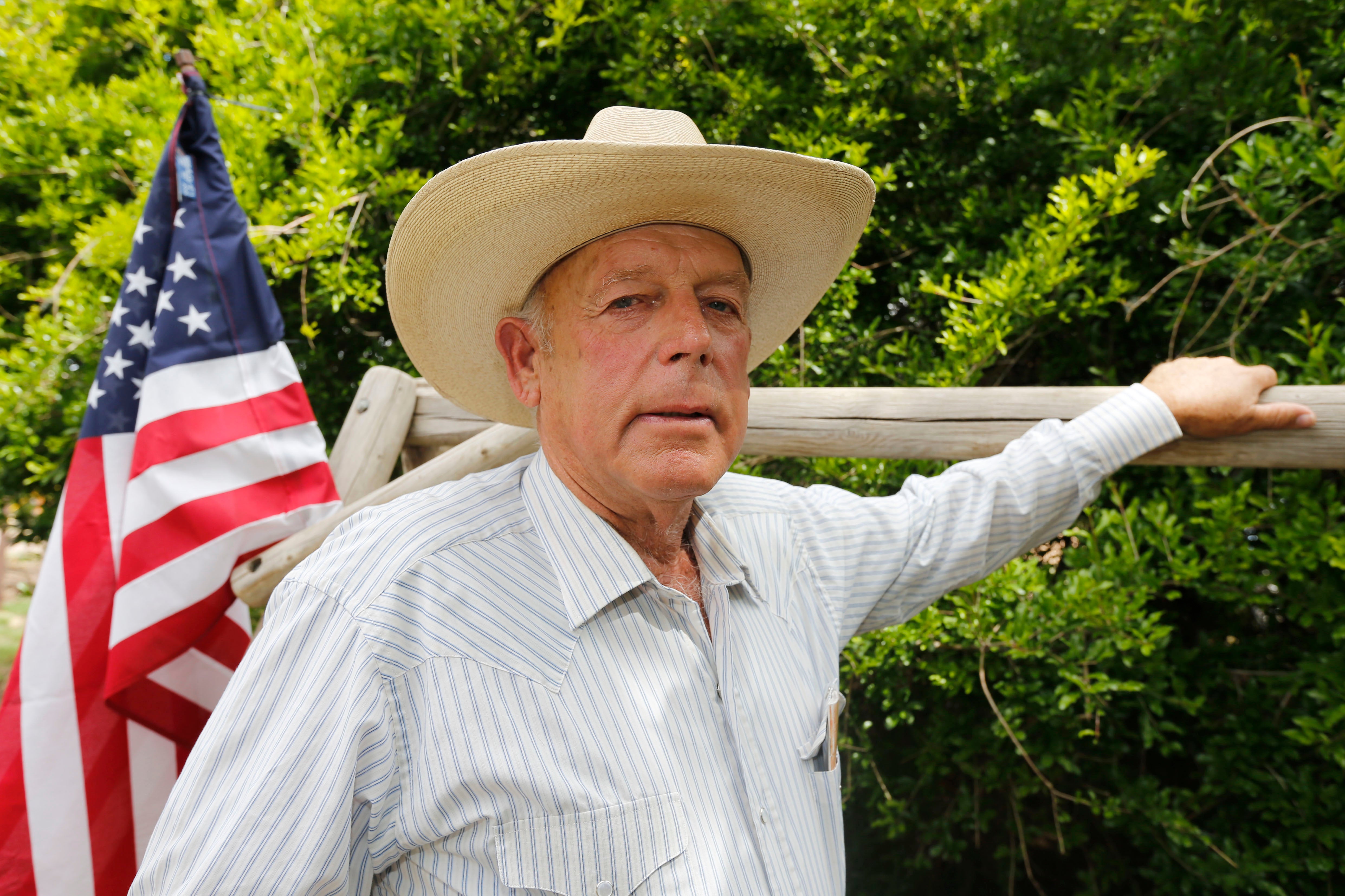 Rancher Cliven Bundy , Ammon’s father, poses for a picture outside his ranch house on April 11, 2014 west of Mesquite, Nevada.