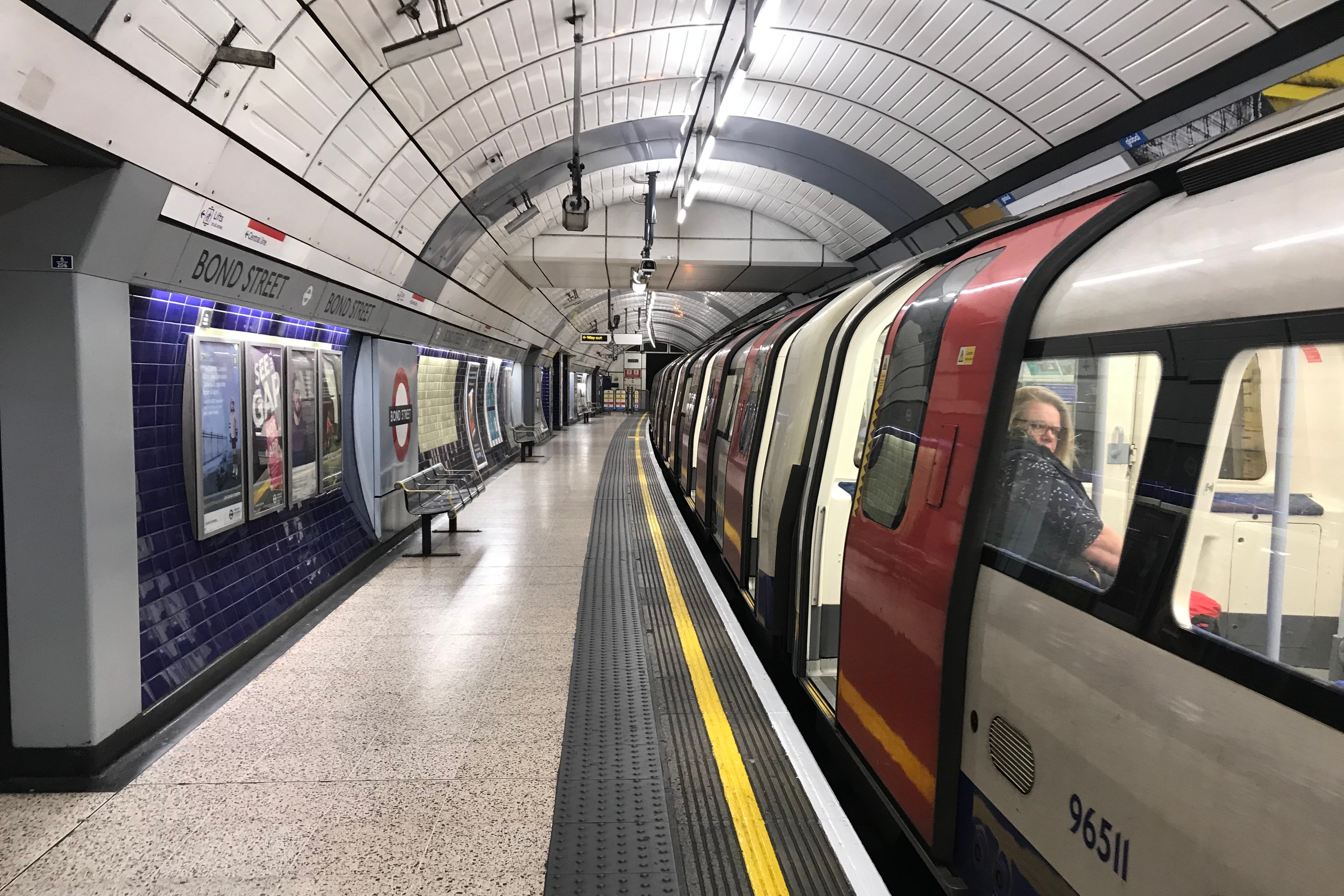 A Jubilee line Underground train in Bond Street station in central London (Jonathan Brady/PA)