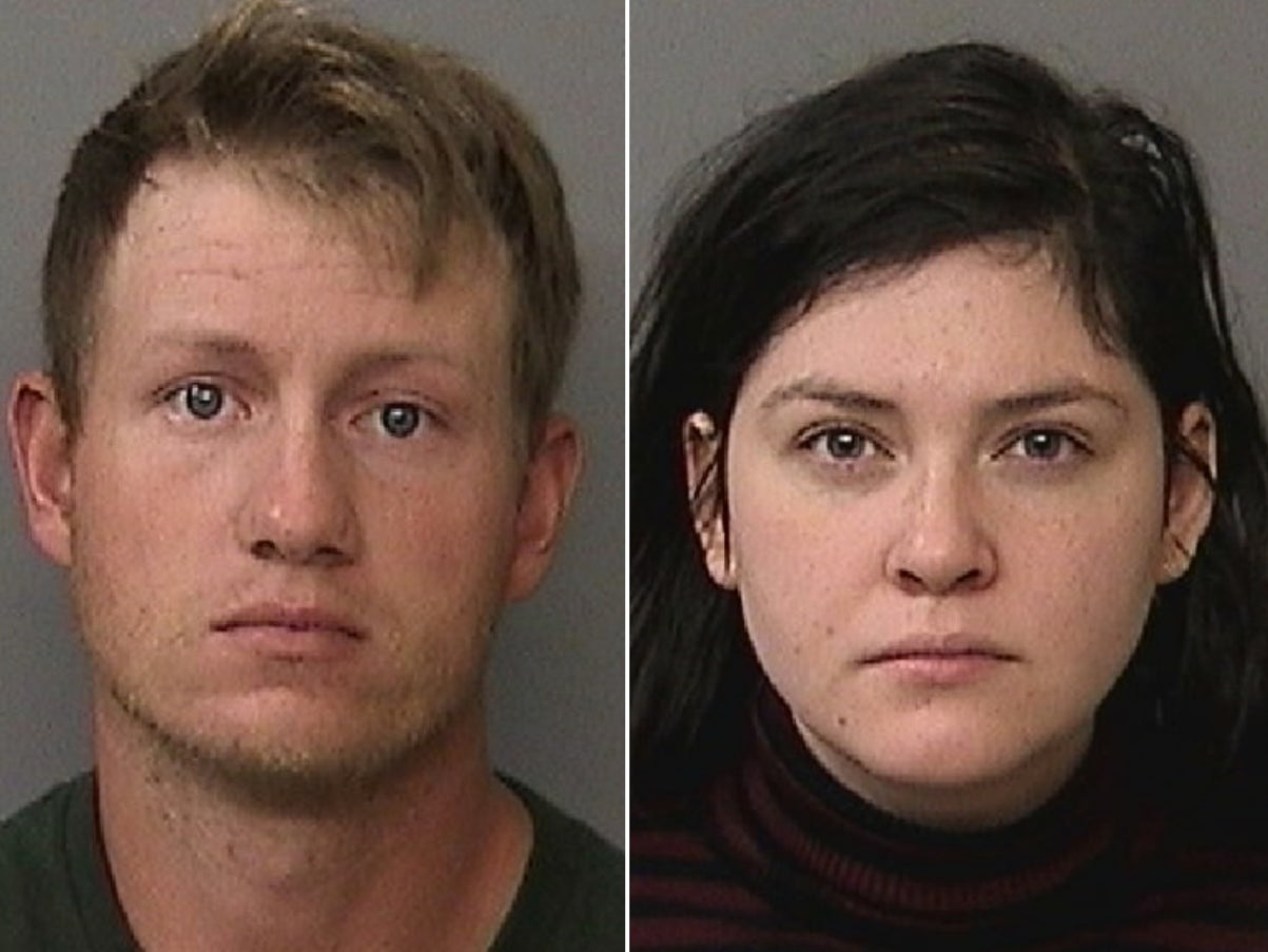 The booking photos of Riley Royal (left) and Amanda Royal (right). The Northern California parents have been arrested and charged with the murder of their 2-year-old child