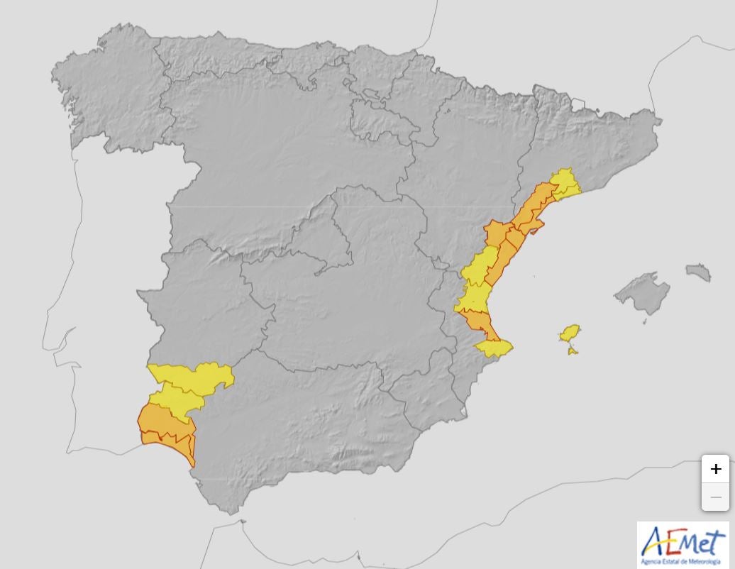 Spain weather warning for Friday