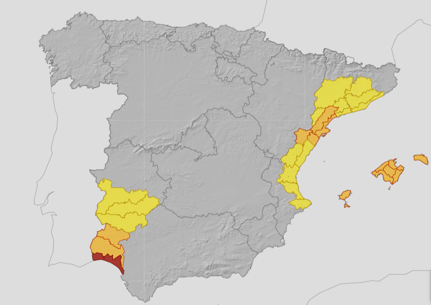 Os avisos mais extremos foram dados esta manhã a zonas de Huelva