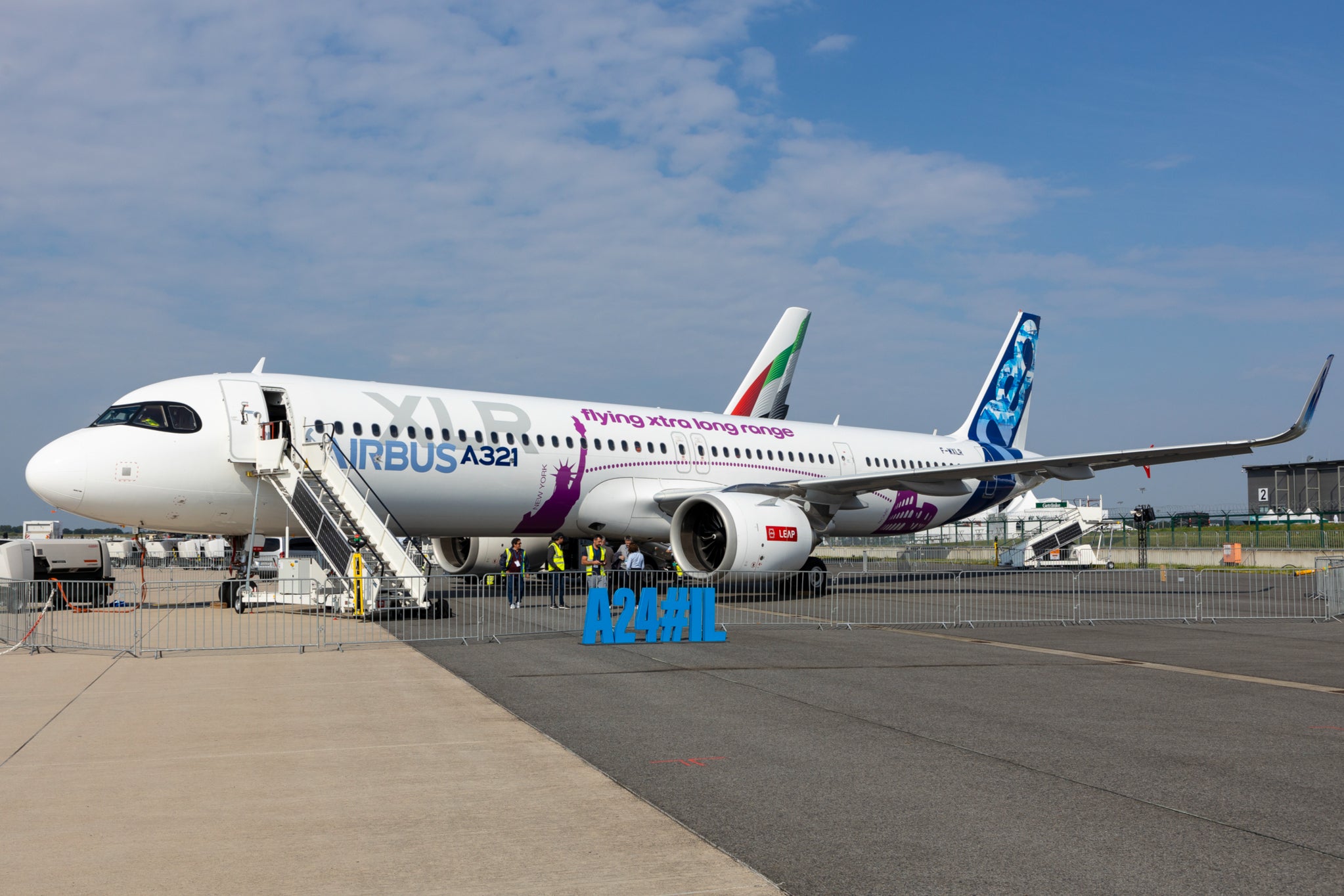 Airbus A321neo XLR displayed at aerospace exhibition ILA Berlin 2024