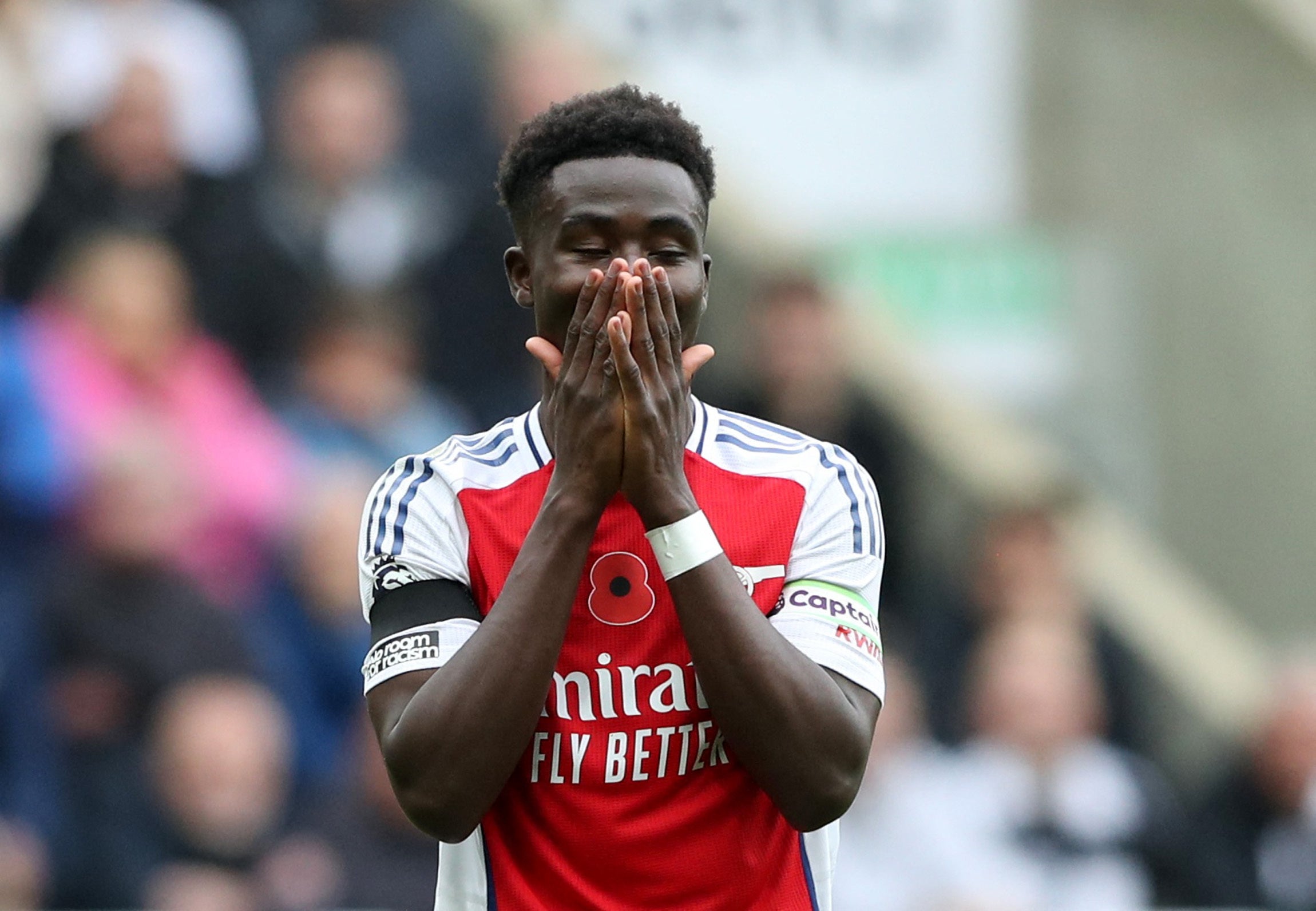 Bukayo Saka has led Arsenal’s attacking efforts this season but was subdued against Newcastle