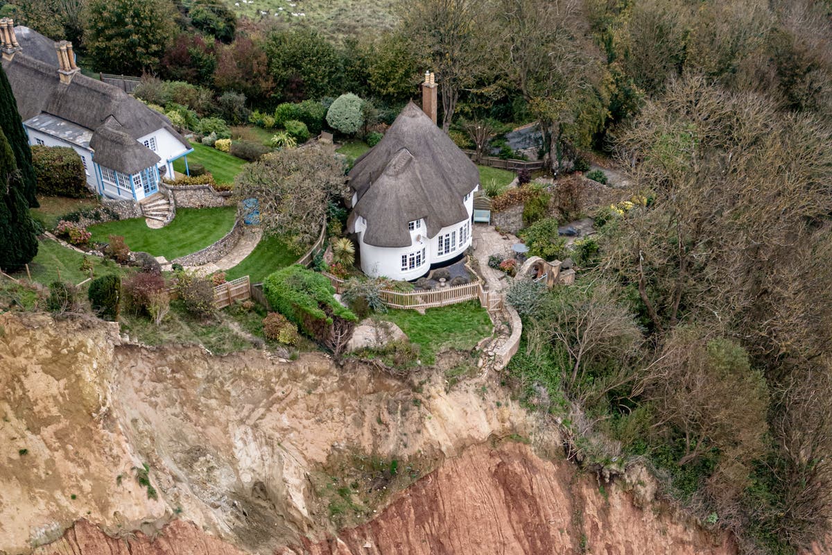 Cottage Near Devon Cliff Edge After Landslide