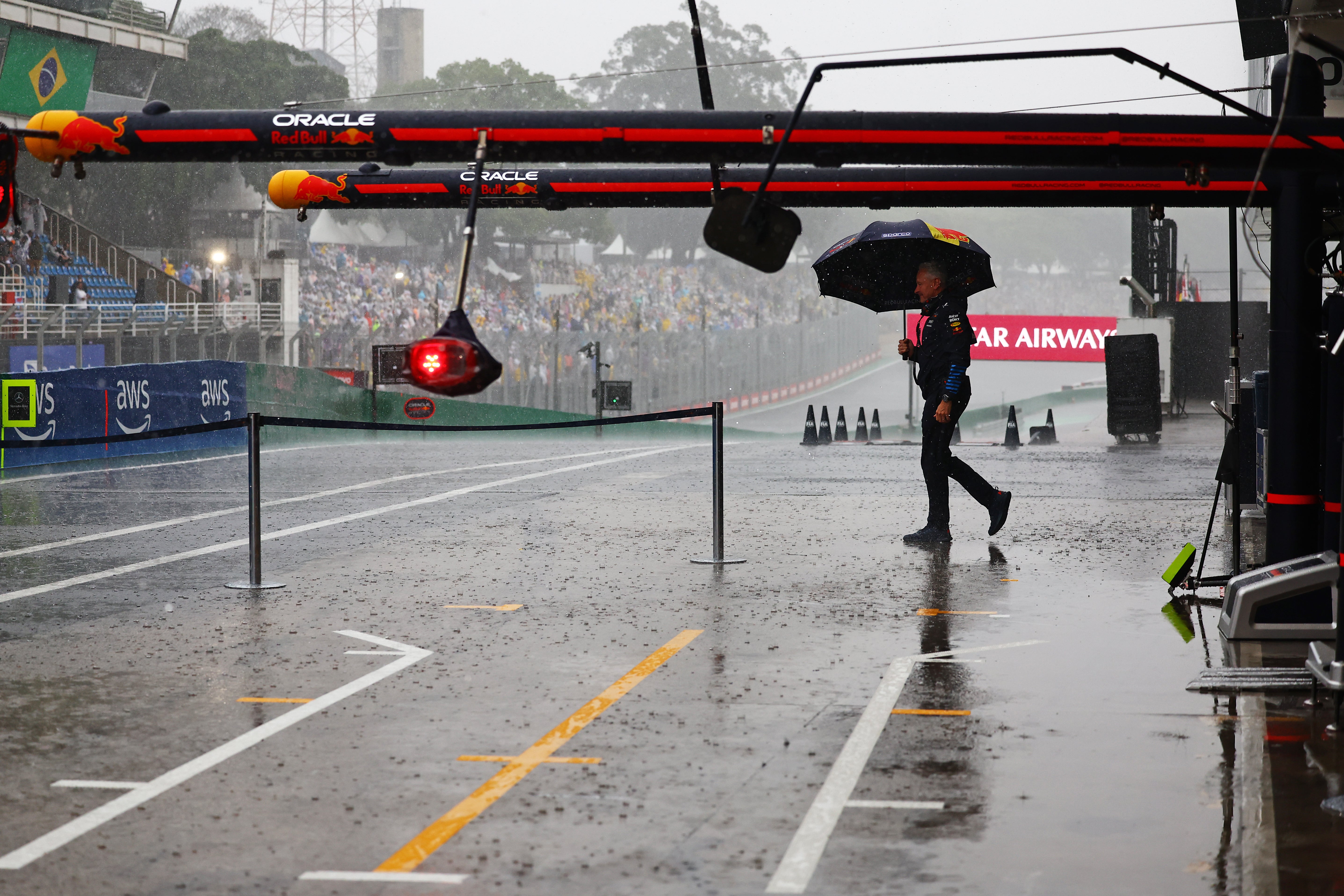 Qualifying at the Brazilian Grand Prix was postponed on Saturday in Sao Paulo