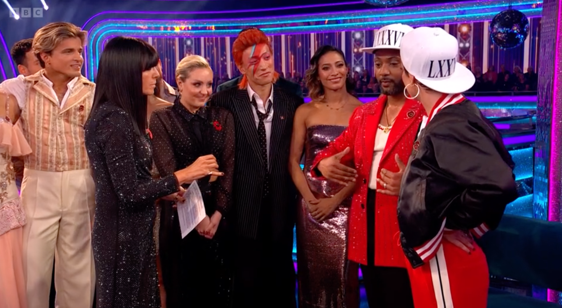 Amy proudly watched on as JB Gill received his scores