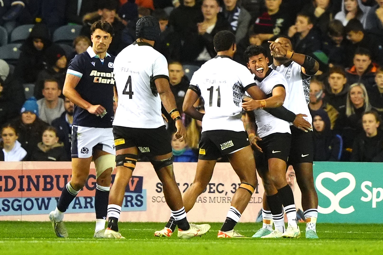 Fiji scored three tries but were handily beaten