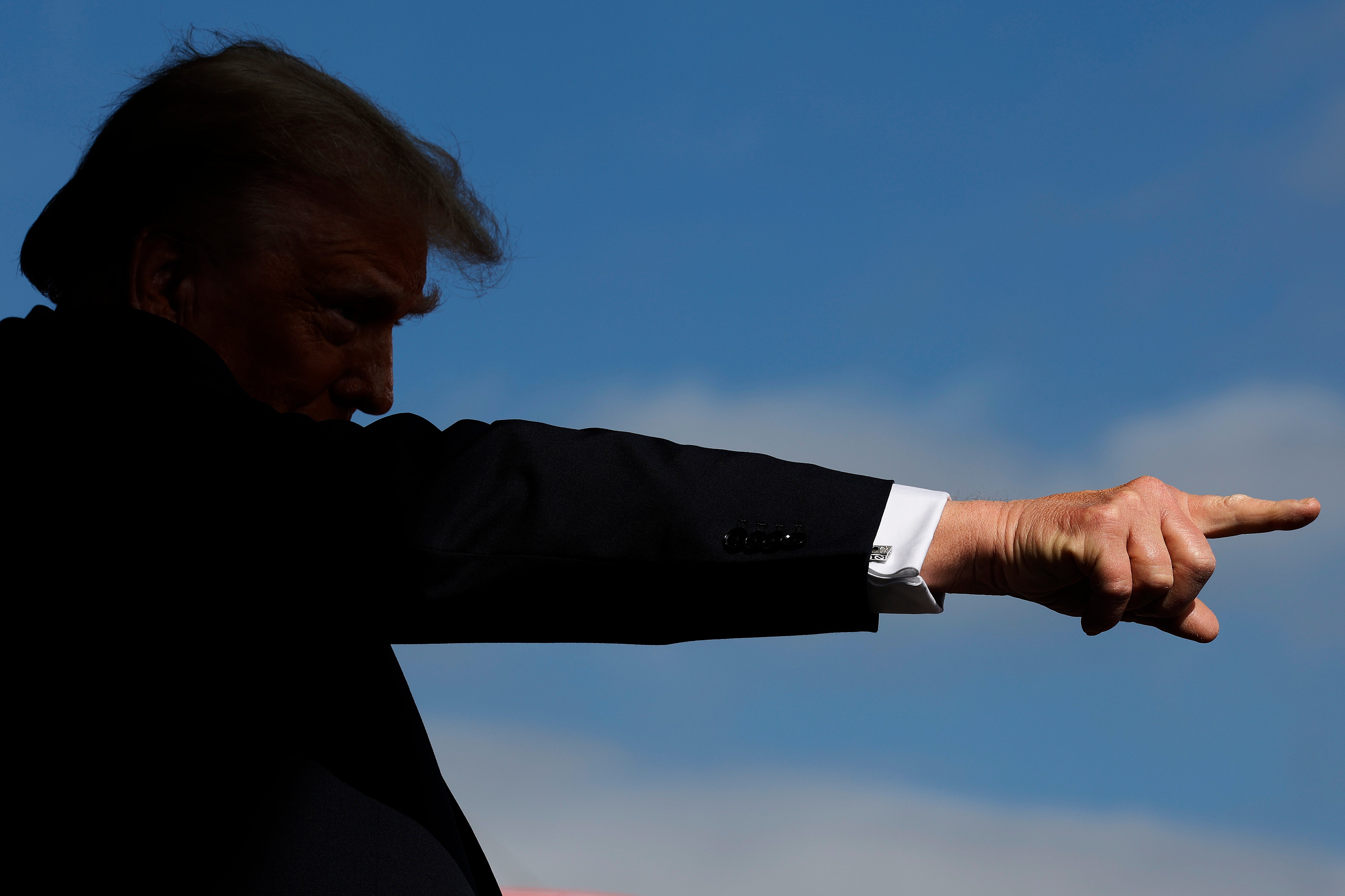 Republican presidential nominee, former President Donald Trump holds a campaign rally at Gastonia Municipal Airport on November 02, 2024 in Gastonia, North Carolina