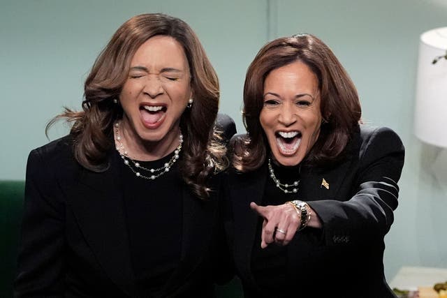 <p>Democratic presidential nominee Vice President Kamala Harris appears on NBC’s Saturday Night Live, with Maya Rudolph (AP Photo/Jacquelyn Martin)</p>