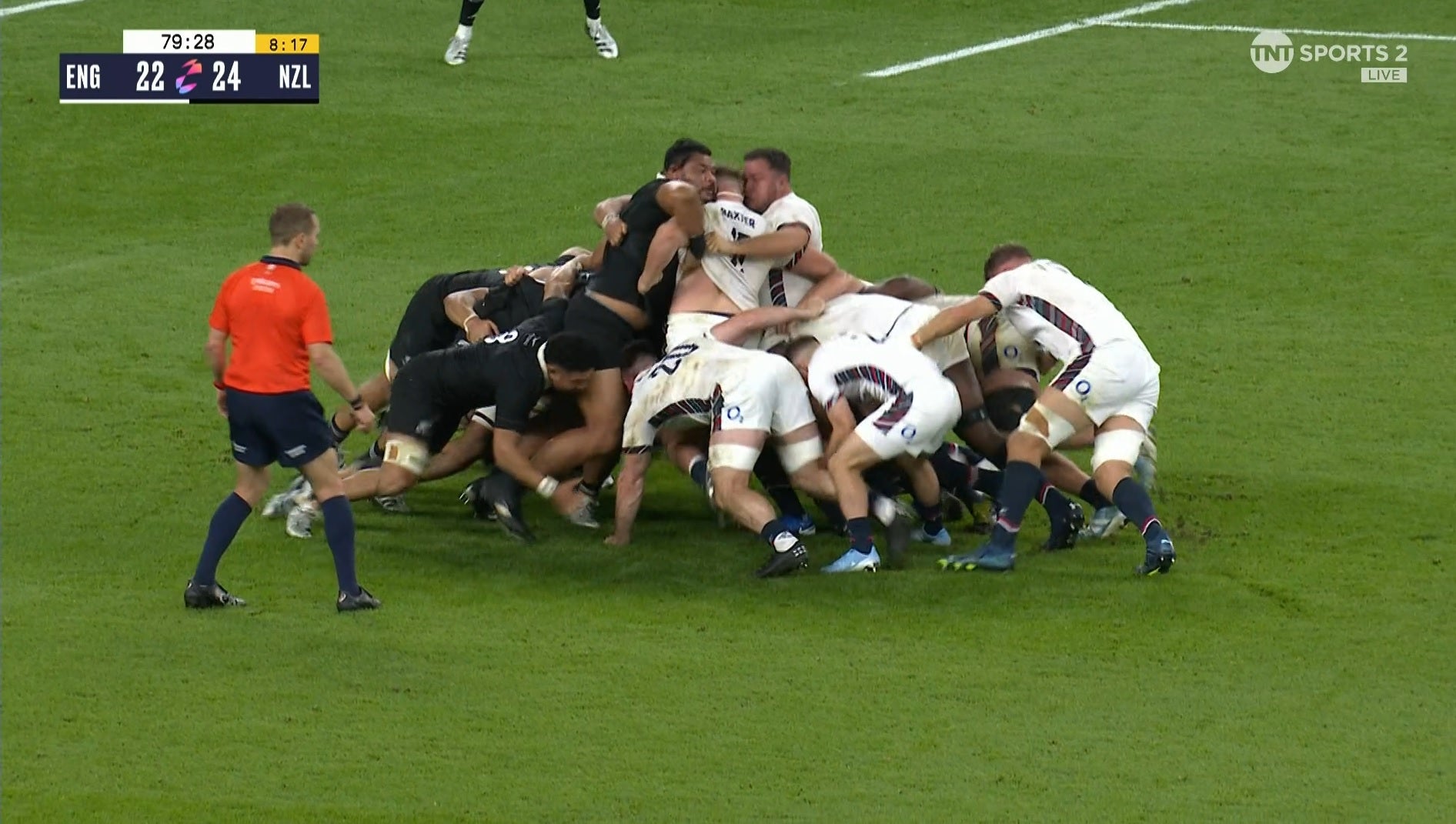 England’s final scrum was splintered by the All Blacks pack