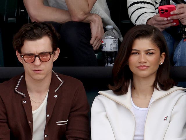 <p>Holland and Zendaya at the Men’s Final of the BNP Paribas Open in March</p>