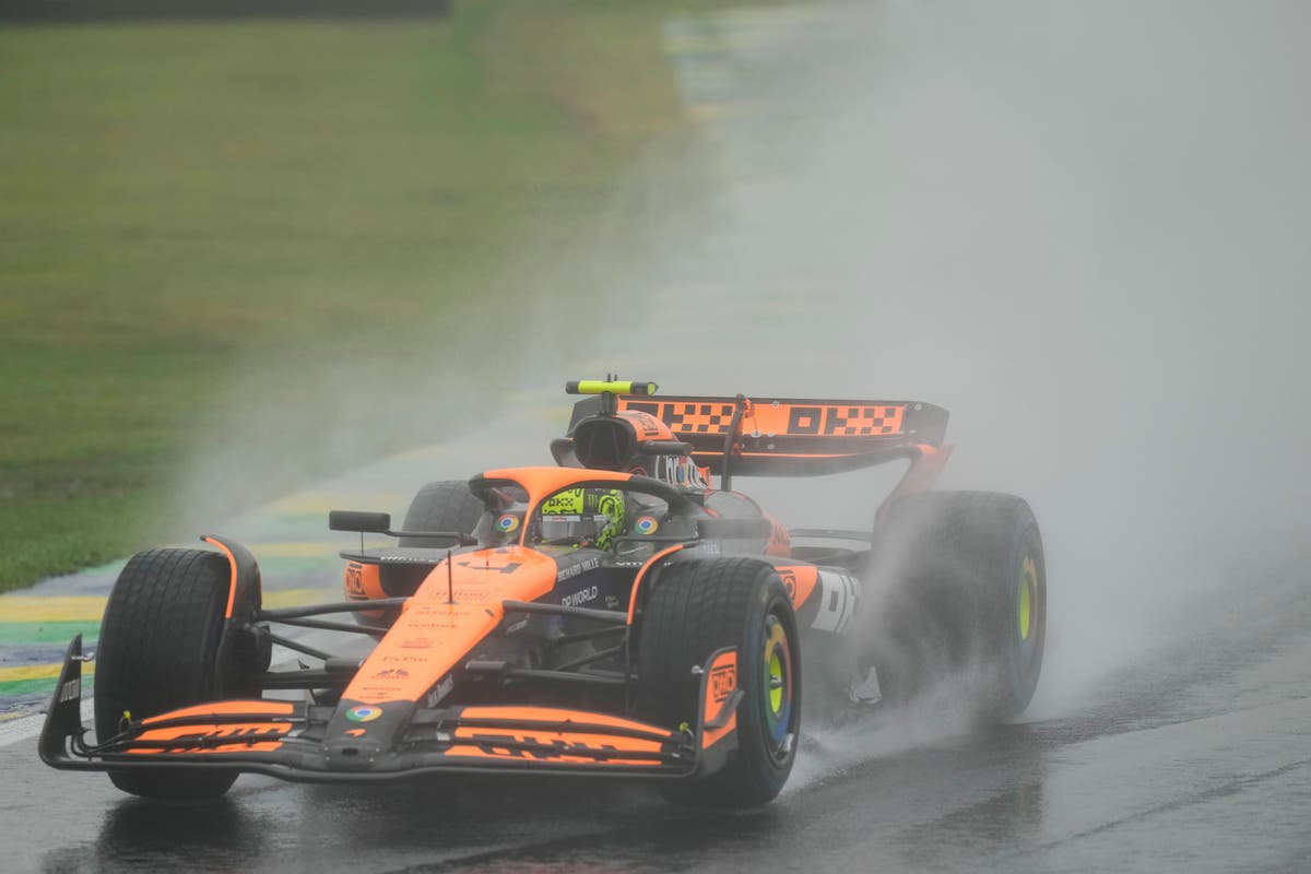 Lando Norris on pole for Brazil GP after chaotic qualifying session in rain