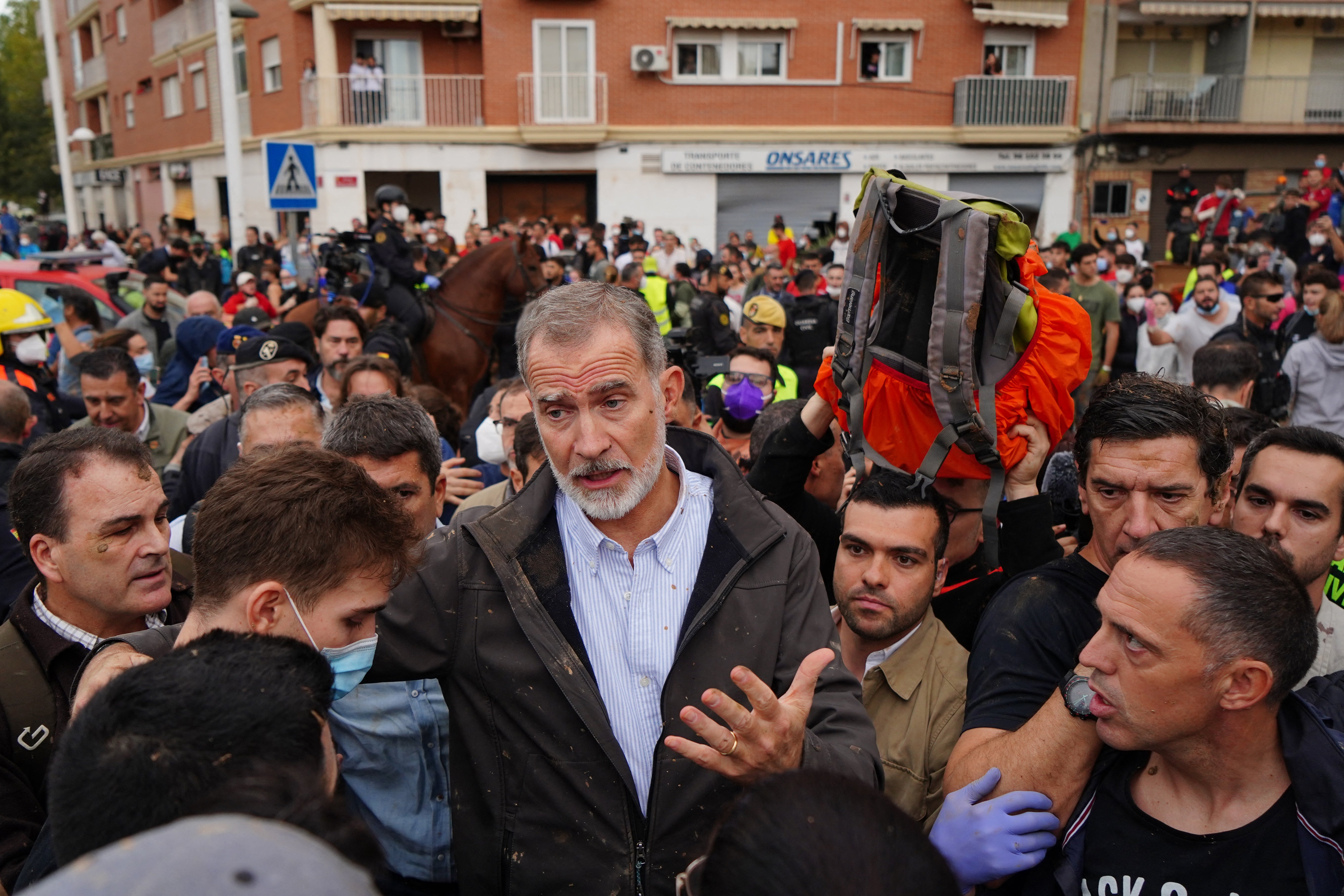 King Felipe was surrounded by angry crowds on his visit to Valencia