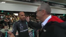 Lewis Hamilton playfully interrupts F1 chief’s interview as weather postpones Brazil qualifying