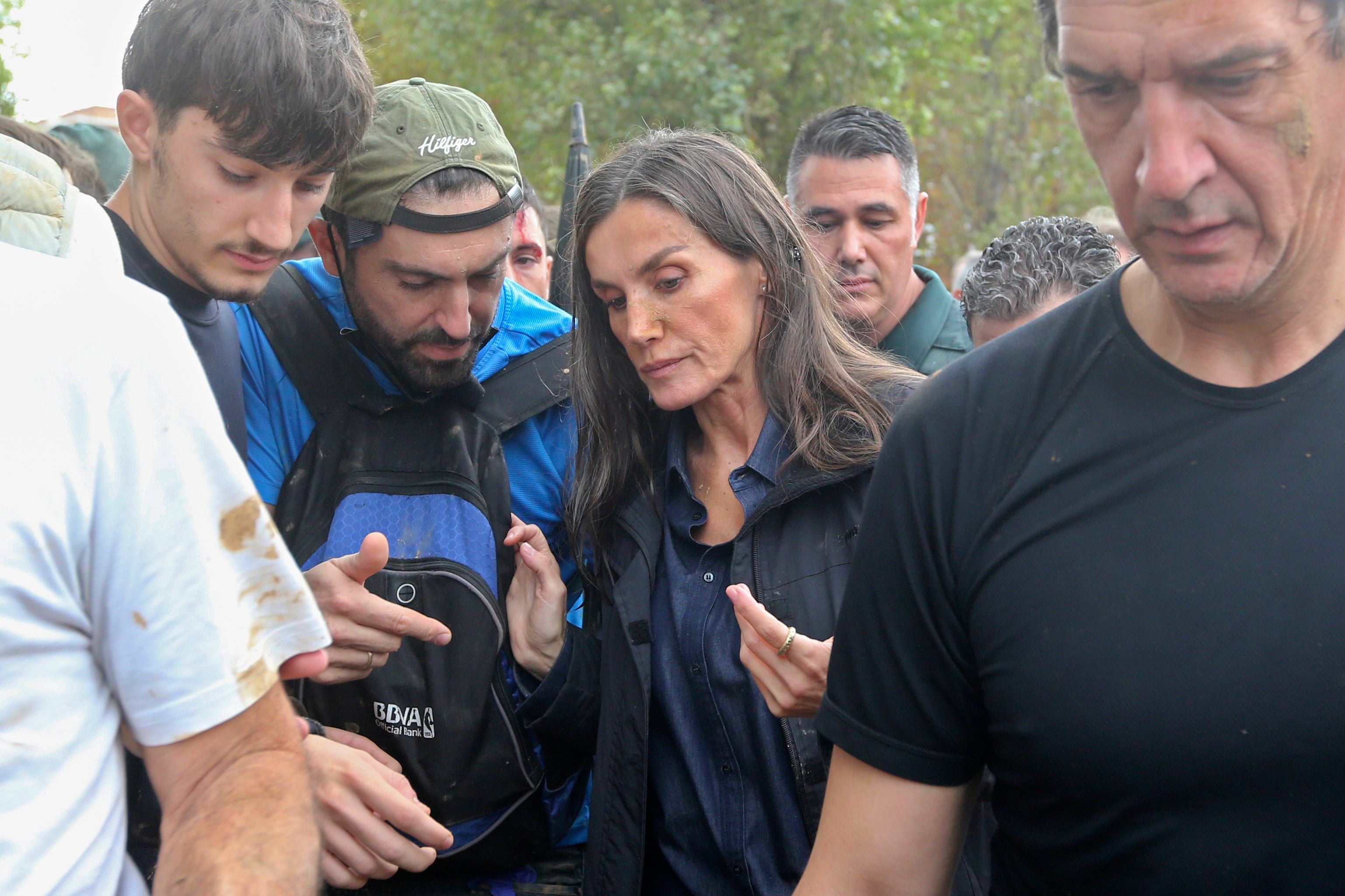 Queen Letizia also spoke with grieving residents in Paiporta