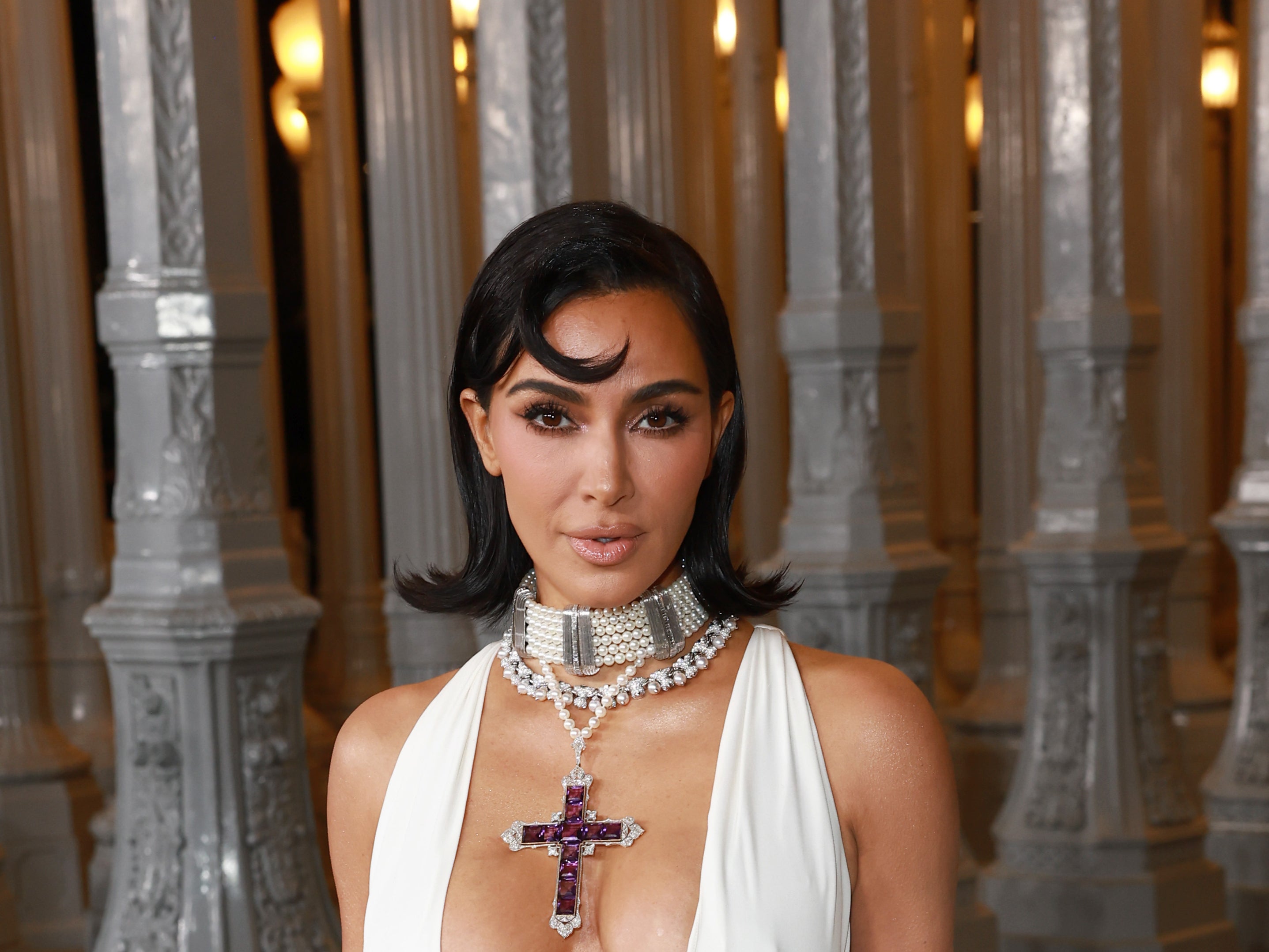 Kim Kardashian wore Princess Diana’s amethyst pendant to the LACMA Art+Film Gala on 2 November