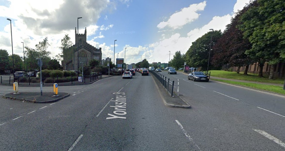 The crash occurred in Yorkshire Street, Rochdale, at around 11pm on Friday