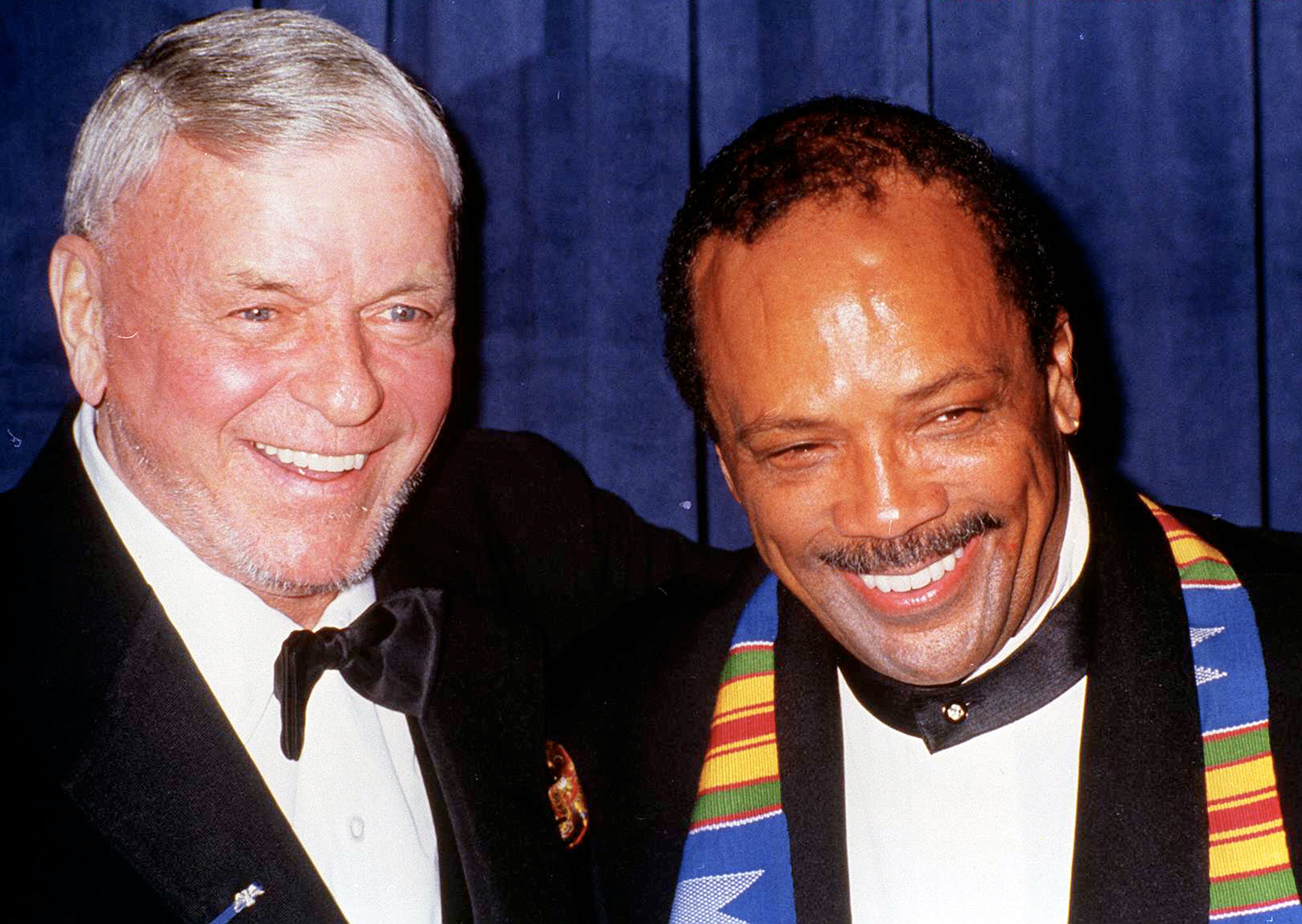 Frank Sinatra and Quincy Jones at the Grammy Awards, 1991