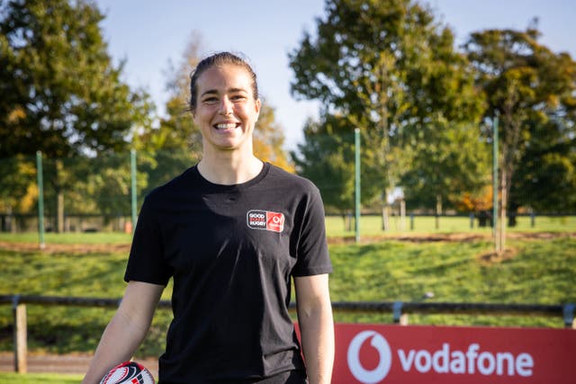 Emily Scarratt is providing mentorship as part of her podcast, The Good, The Scaz and The Rugby, & Vodafone’s EmpowHER talent programme (Vodafone handout/PA)