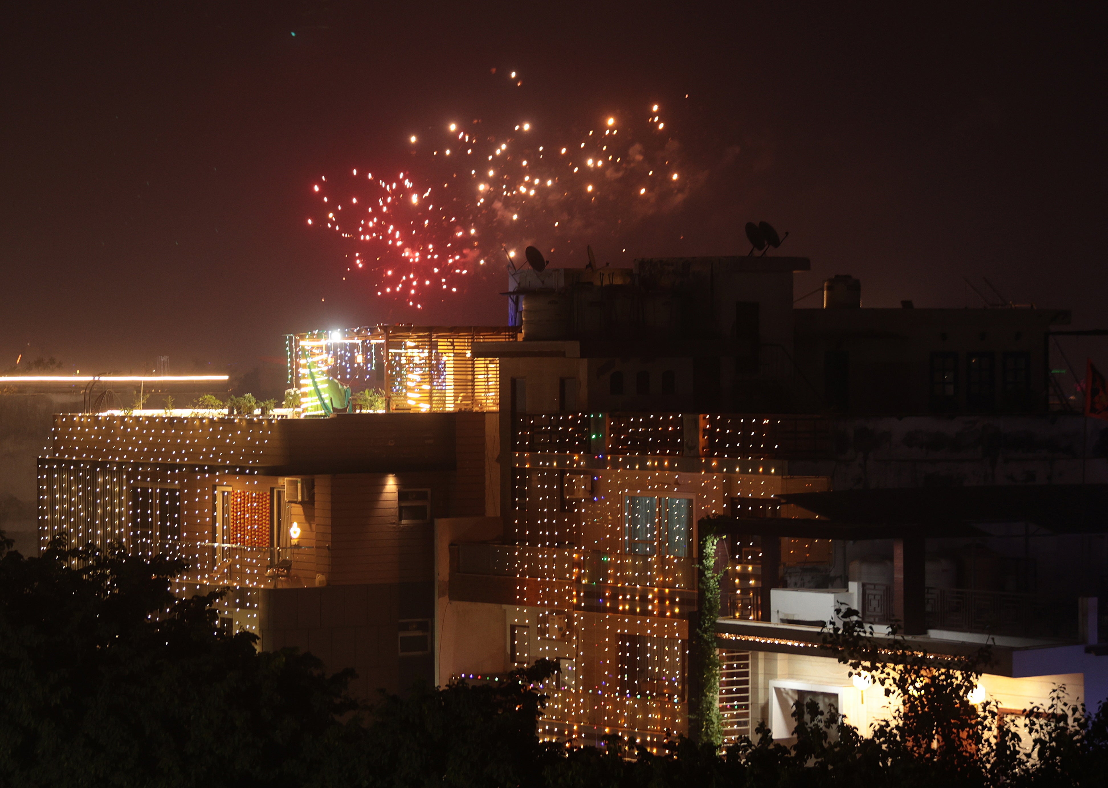 Representative: Fireworks illuminate the sky on the occasion of Diwali