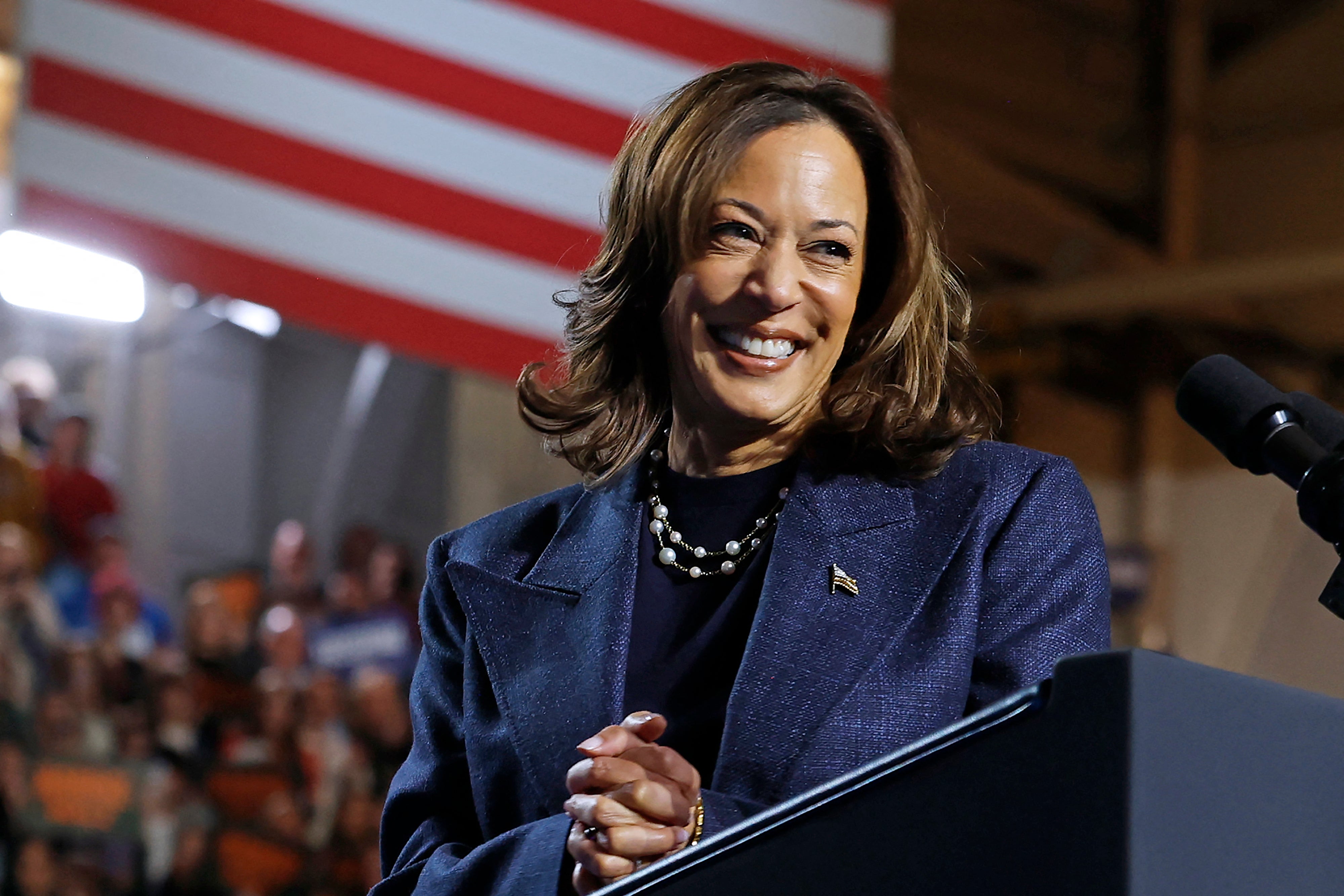 Kamala Harris has now overtaken Donald Trump in four critical swing states in the latest poll of voters taken just before Election Day