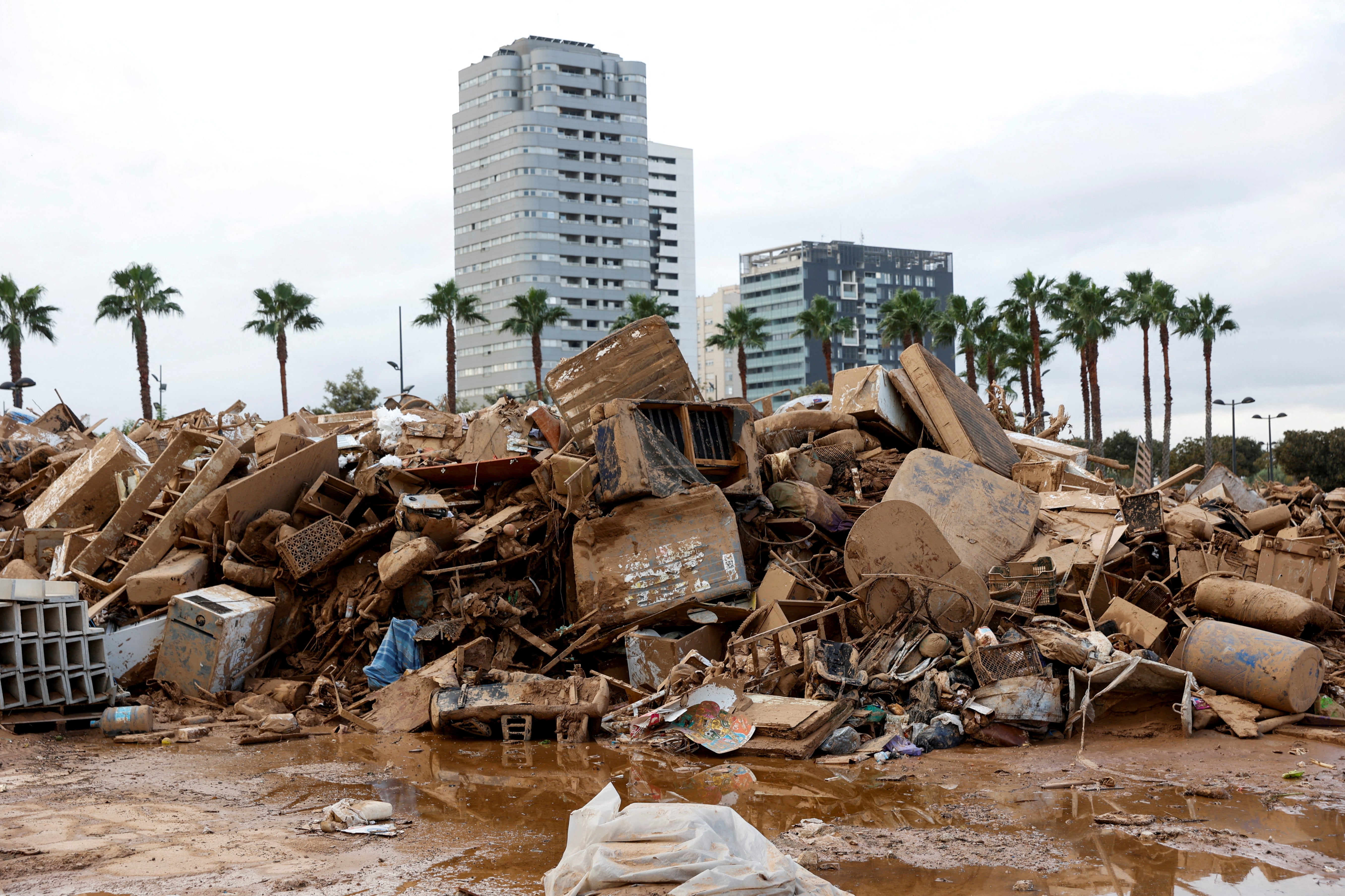 A view of mud and debris in La Torre neighborhood in Valencia