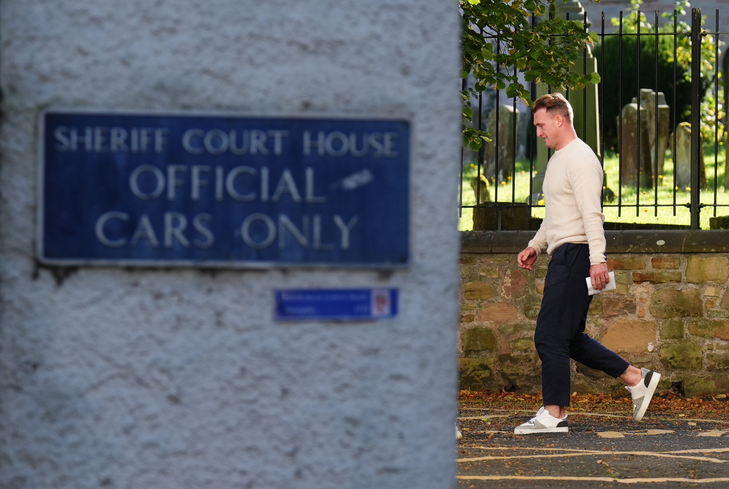 Hogg leaving Jedburgh Sheriff Court earlier this year